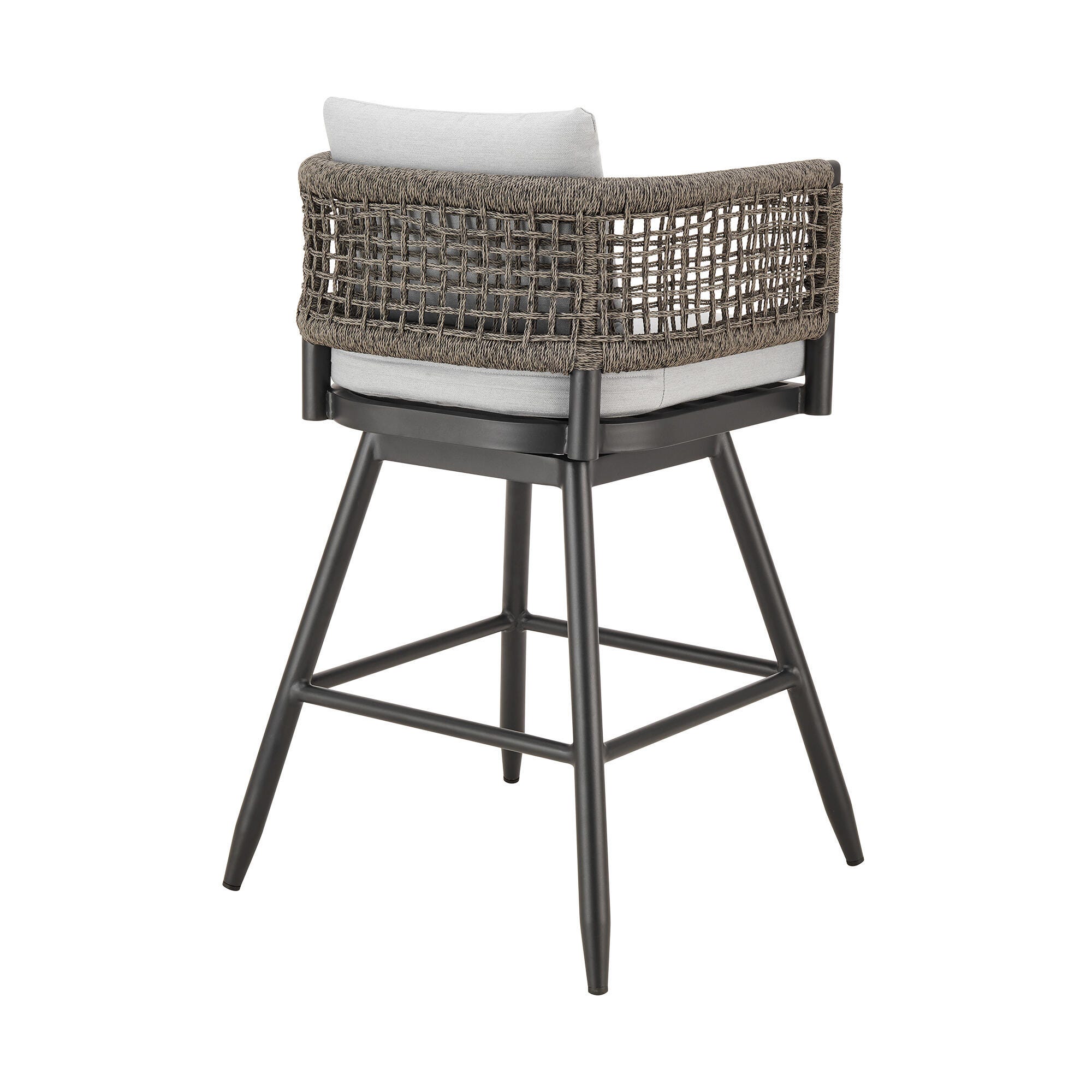 Alegria Outdoor Patio Swivel Bar Stool, Light Gray, large