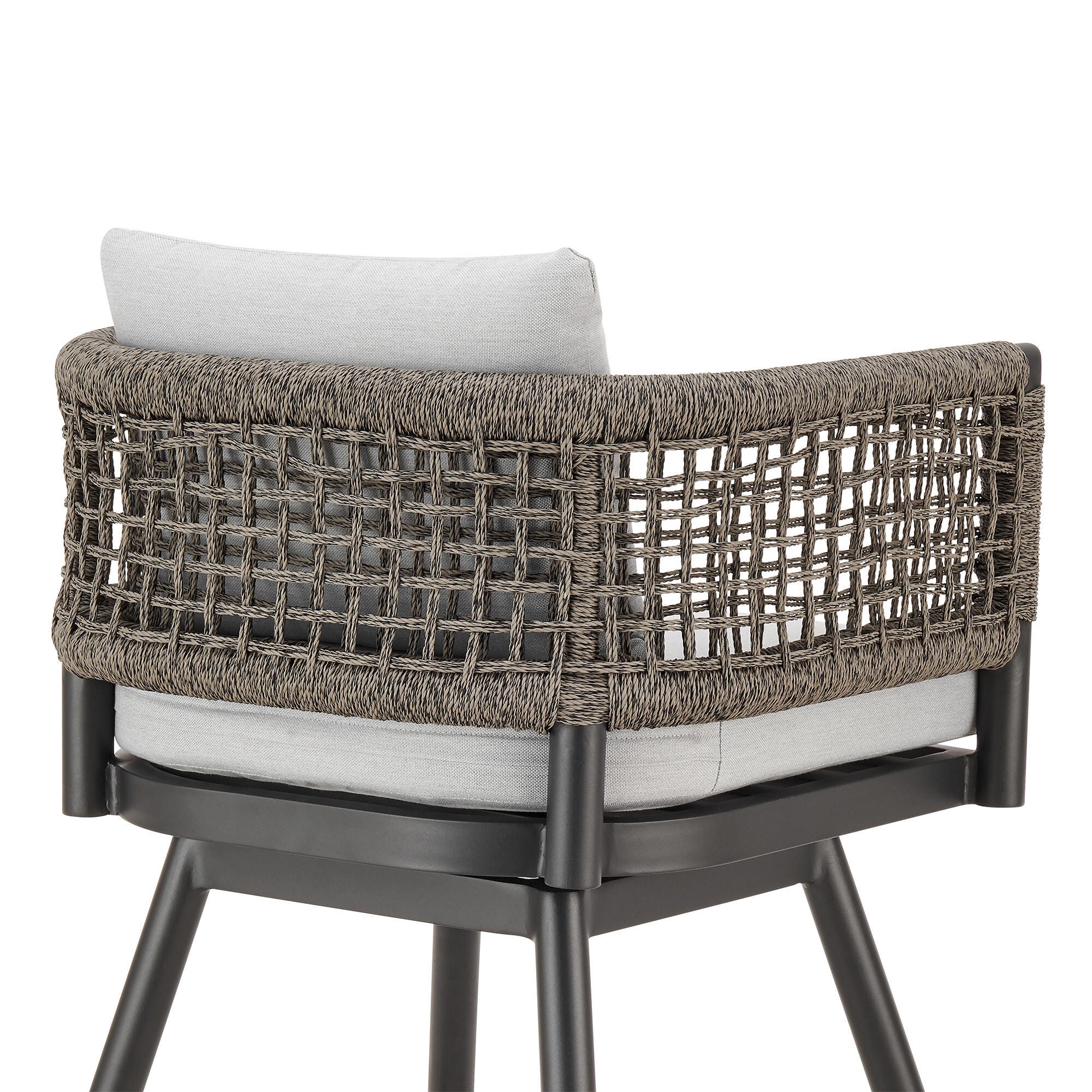 Alegria Outdoor Patio Swivel Bar Stool, Light Gray, large