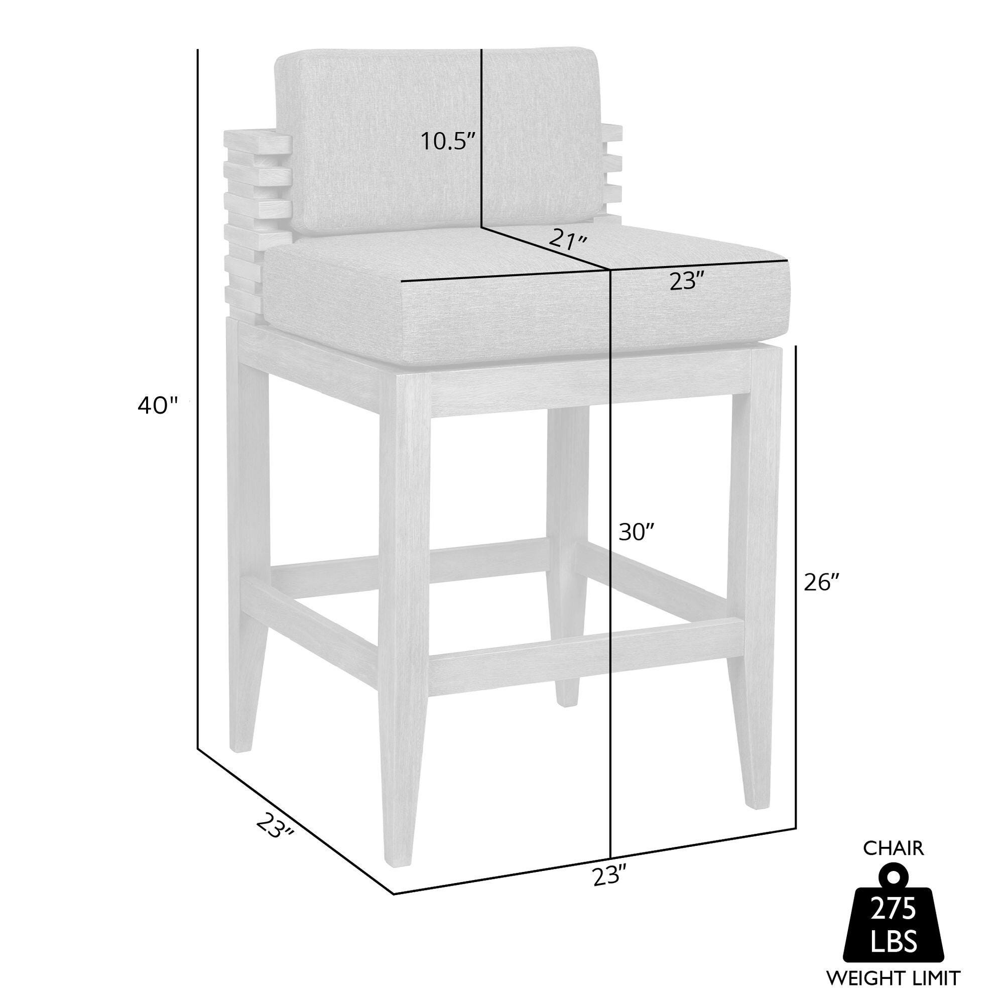 Vivid Outdoor Patio Bar Stool, Light Gray, large