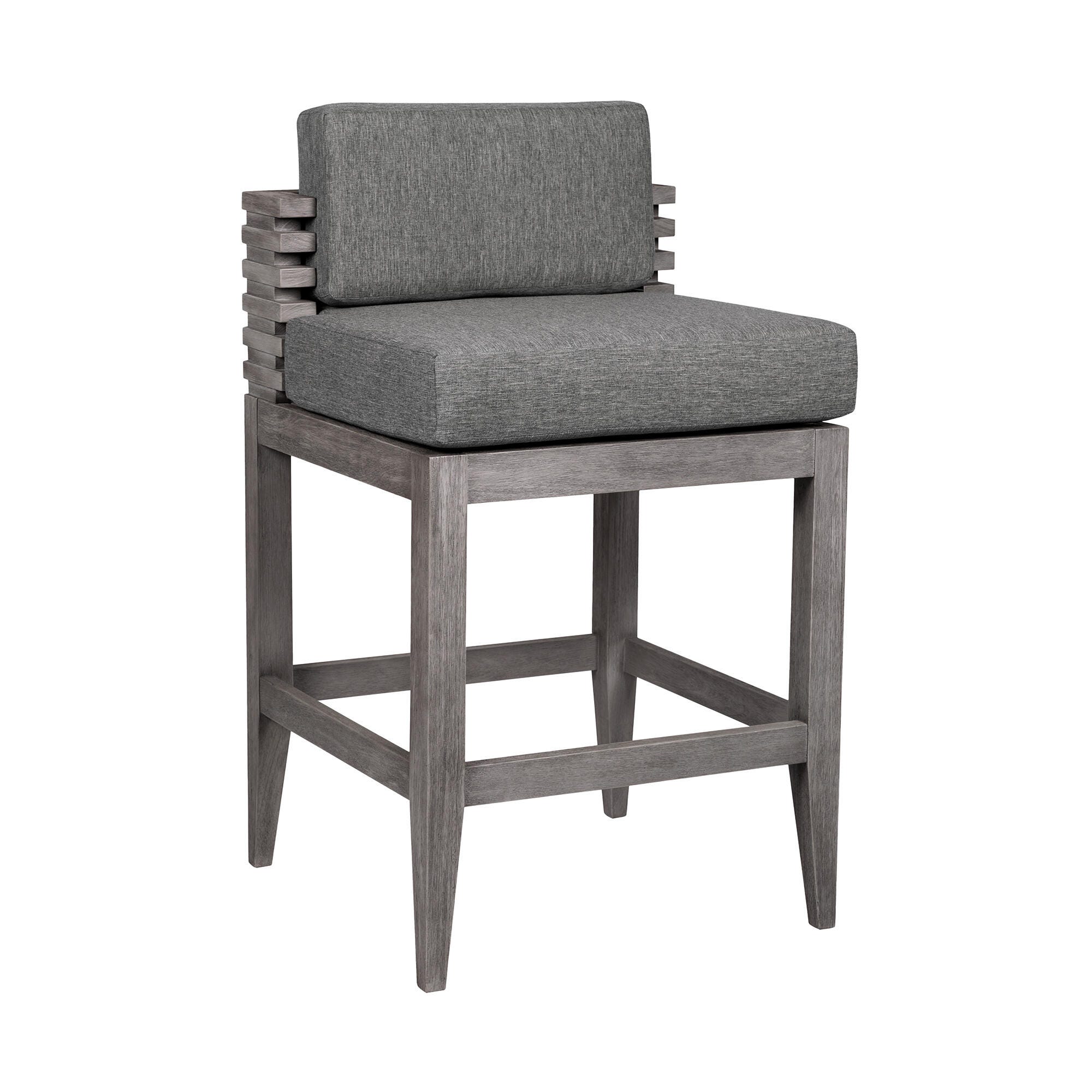 Vivid Outdoor Patio Bar Stool, Light Gray, large