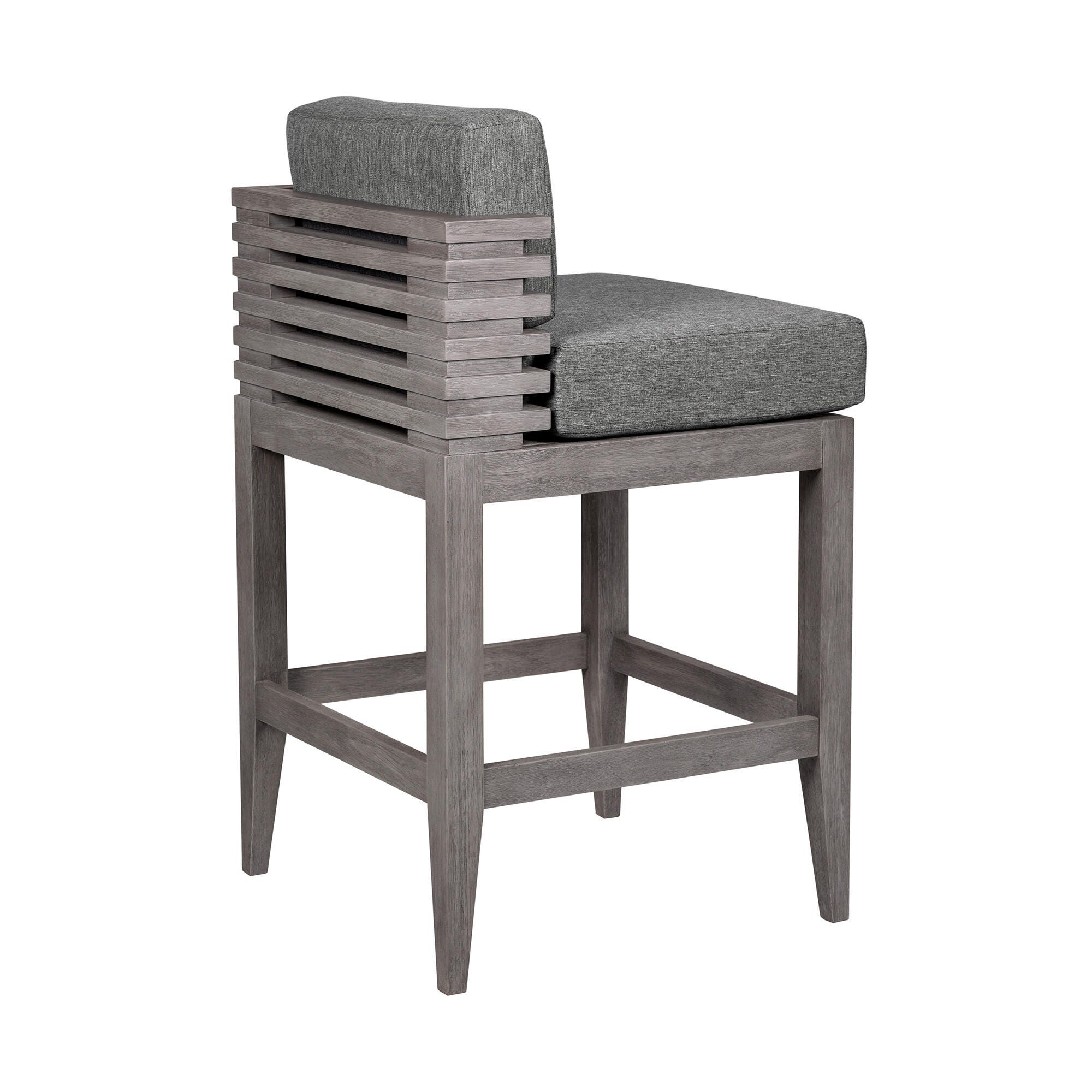 Vivid Outdoor Patio Bar Stool, Light Gray, large
