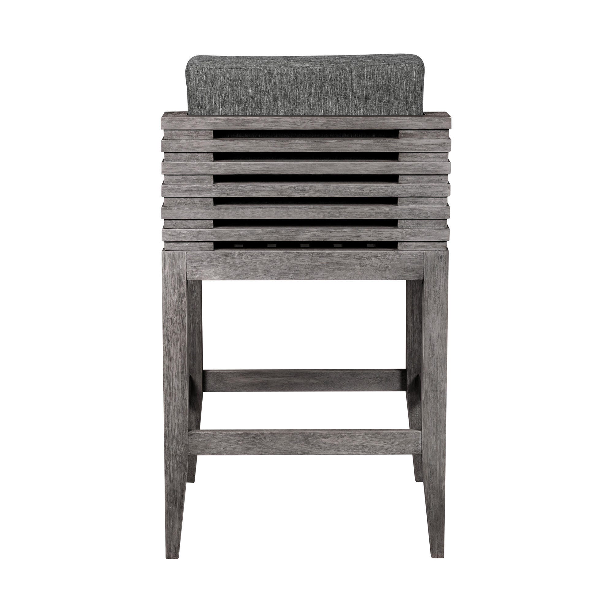 Vivid Outdoor Patio Bar Stool, Light Gray, large