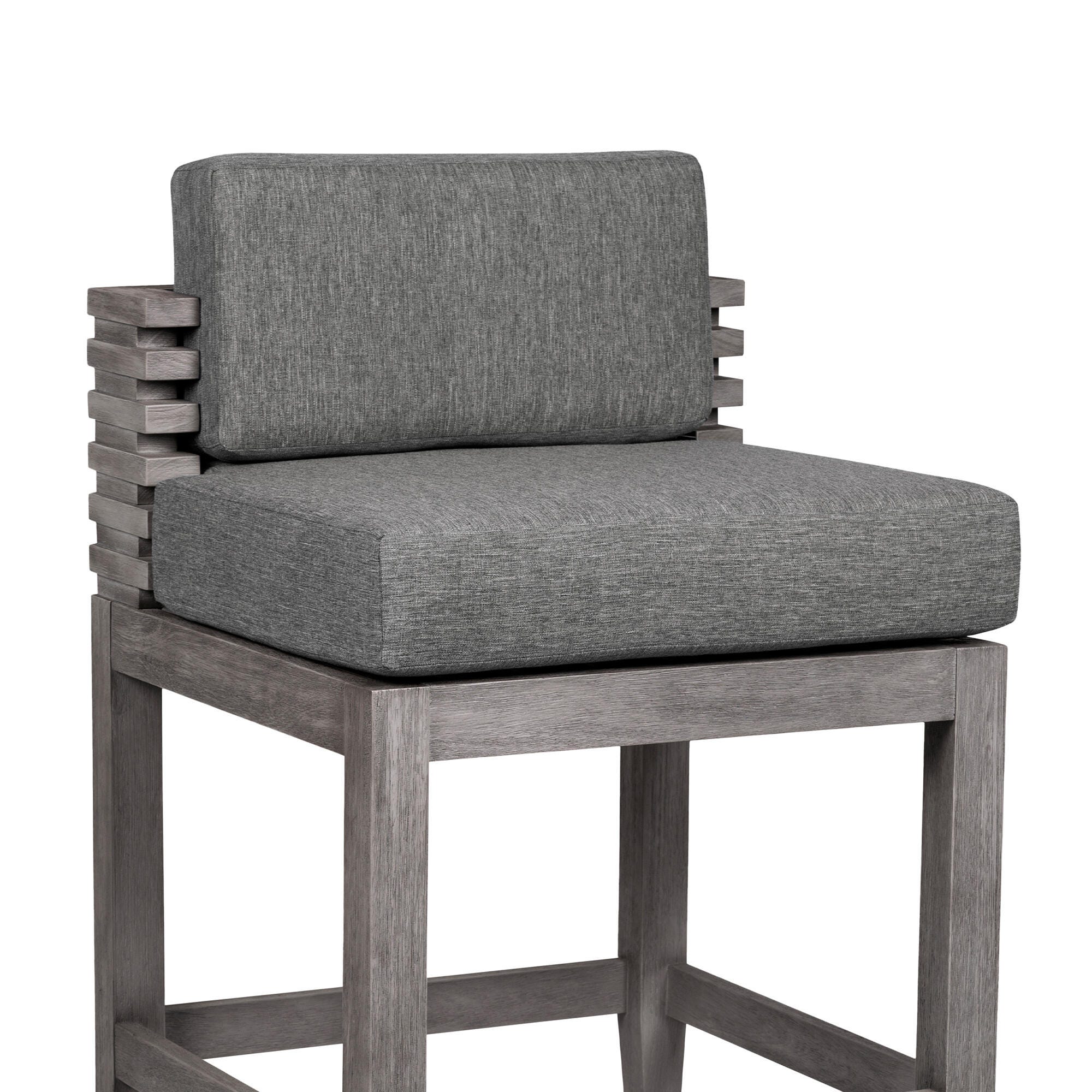 Vivid Outdoor Patio Bar Stool, Light Gray, large