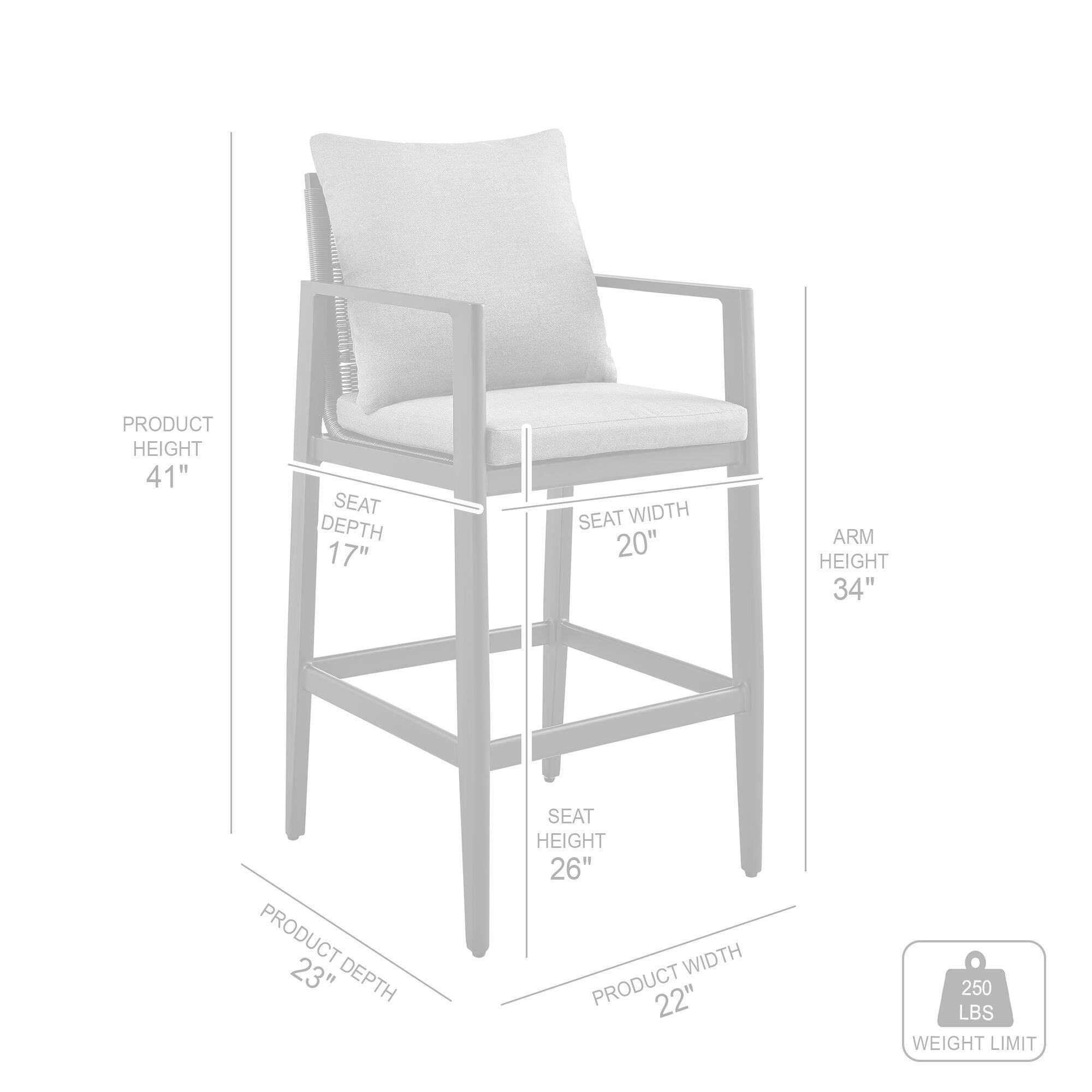 Cayman Outdoor Patio Counter Stool, Dark Gray, large