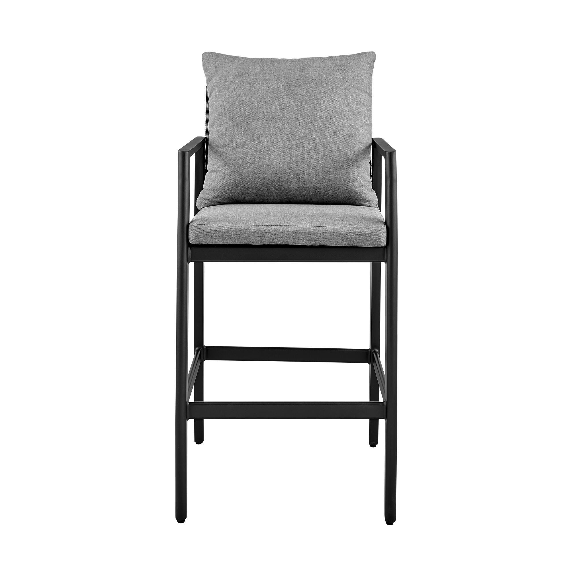 Cayman Outdoor Patio Counter Stool, Dark Gray, large