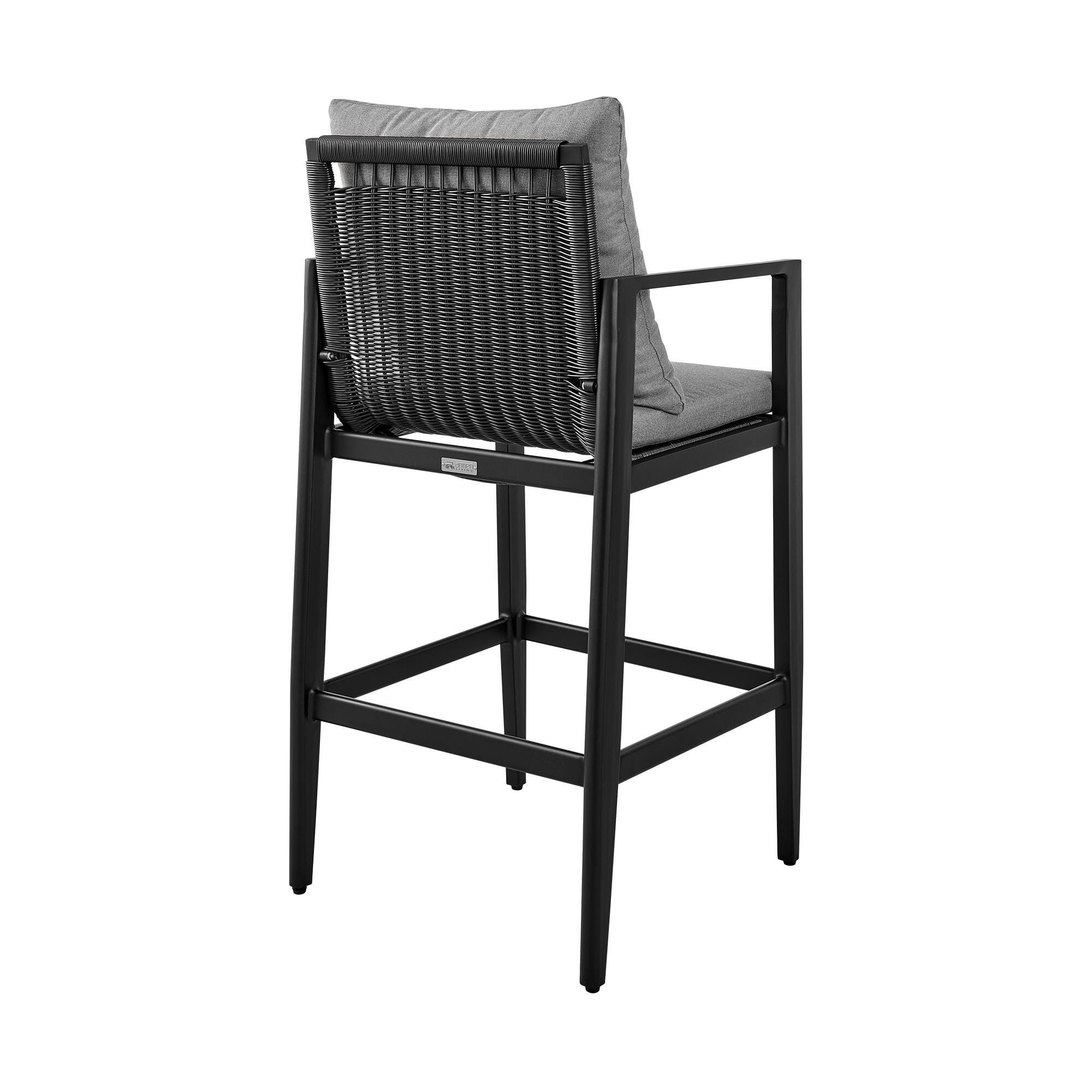 Cayman Outdoor Patio Counter Stool, Dark Gray, large