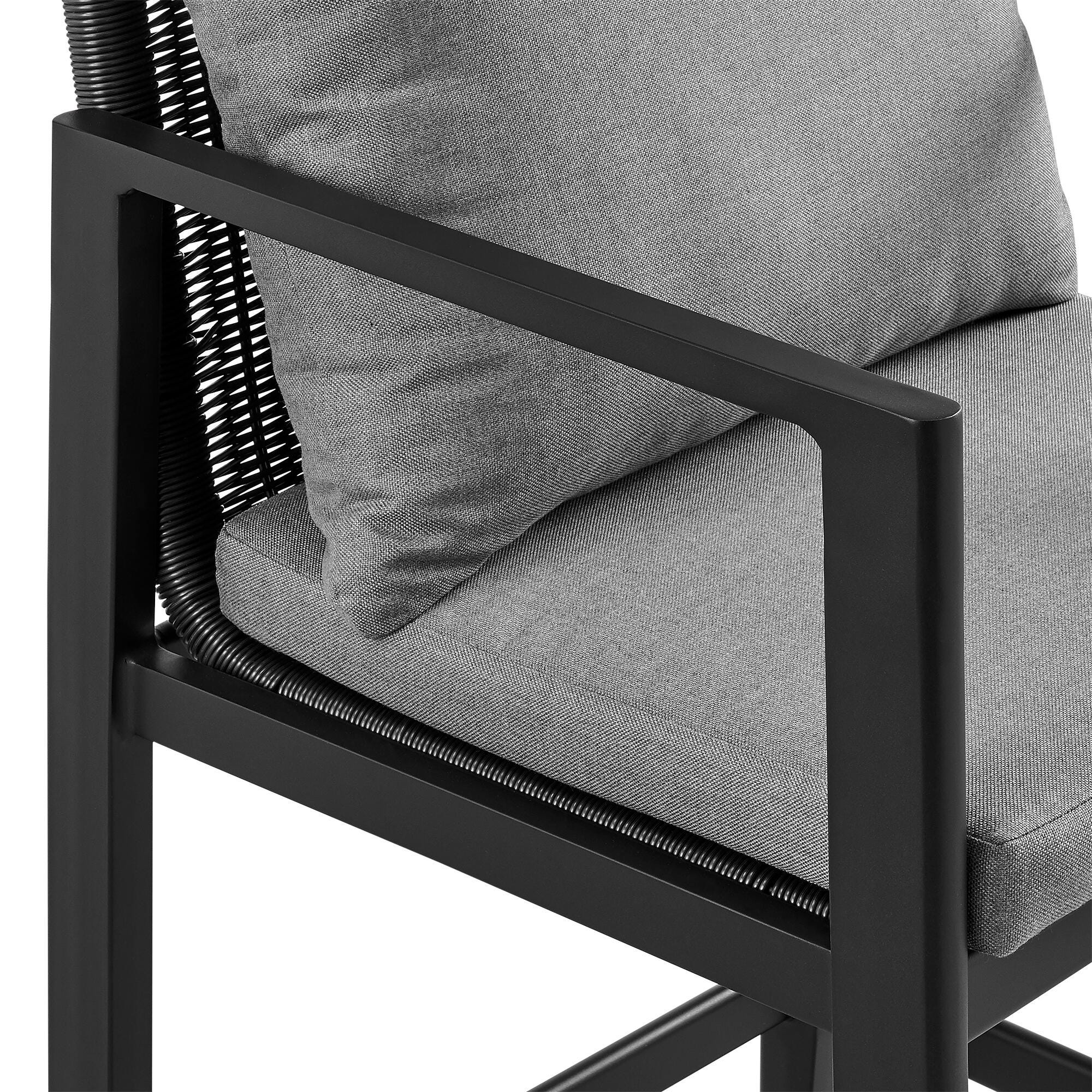 Cayman Outdoor Patio Counter Stool, Dark Gray, large