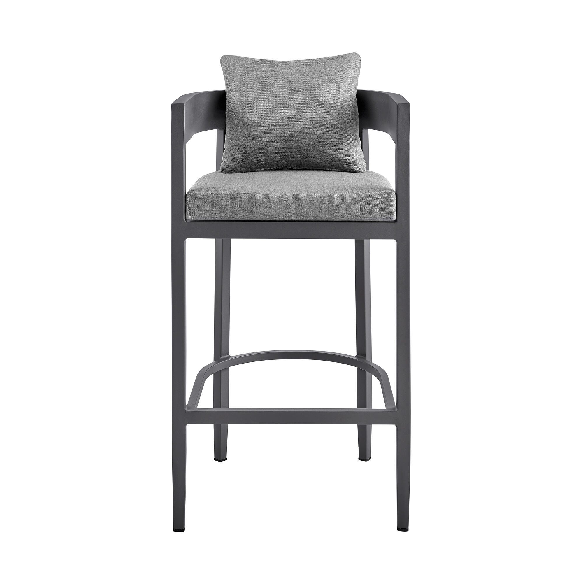 Menorca Outdoor Patio Counter Stool, Dark Gray, large