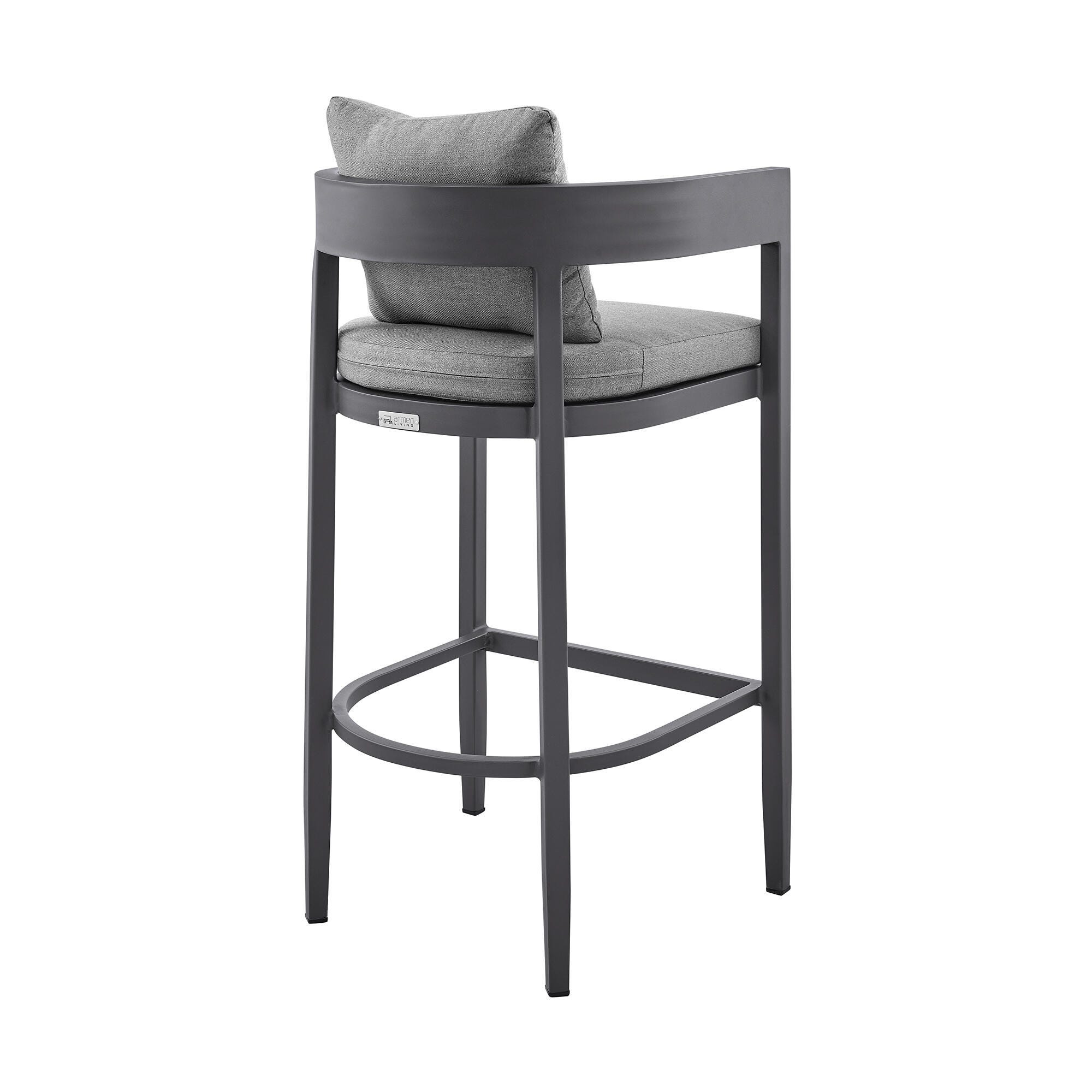Menorca Outdoor Patio Counter Stool, Dark Gray, large