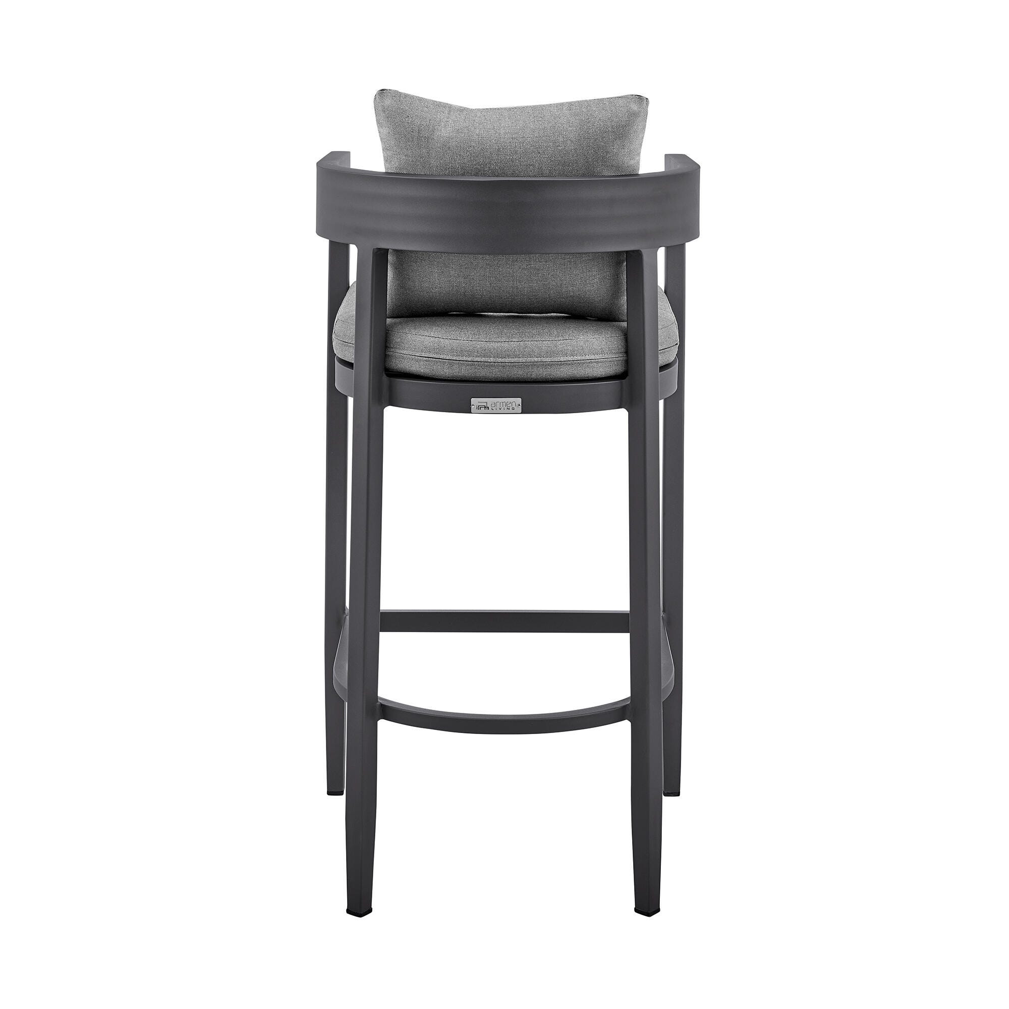 Menorca Outdoor Patio Counter Stool, Dark Gray, large