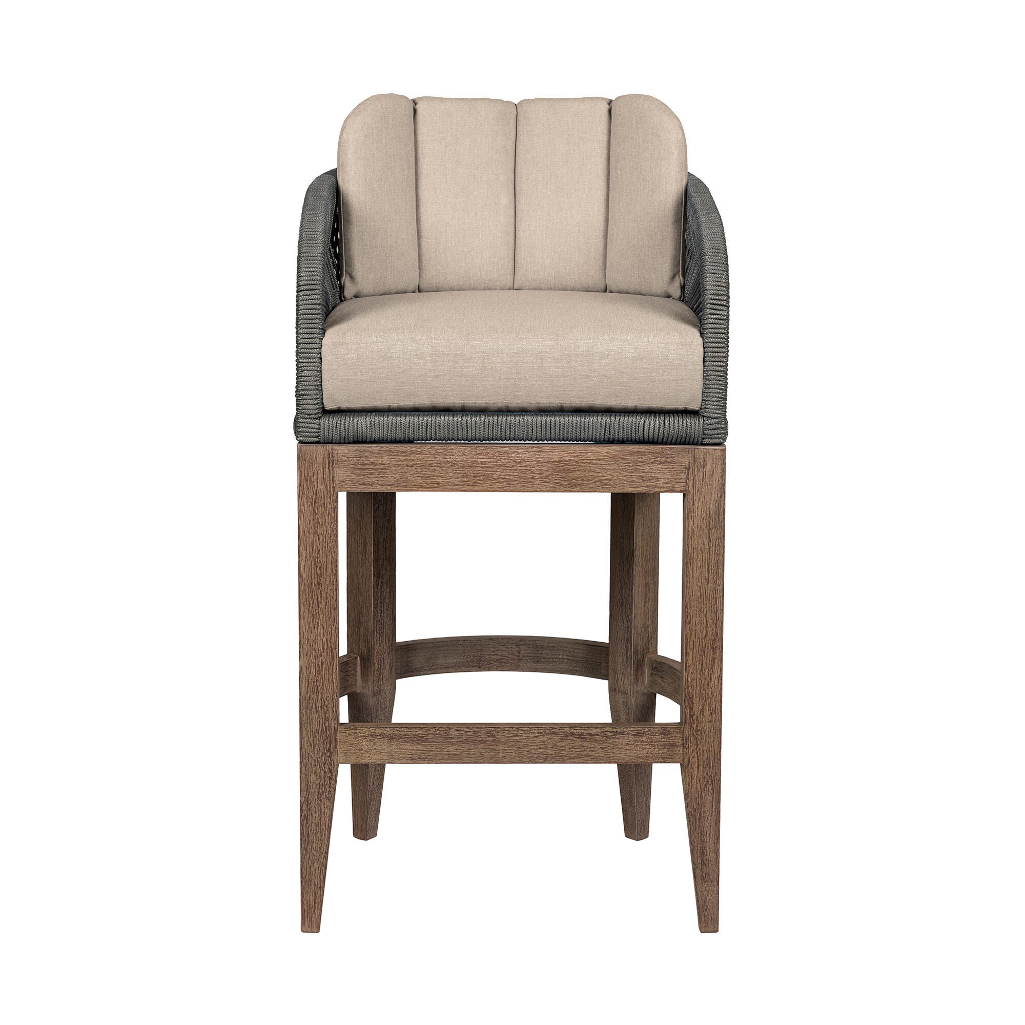 Orbit Outdoor Patio Bar Stool, Taupe, large