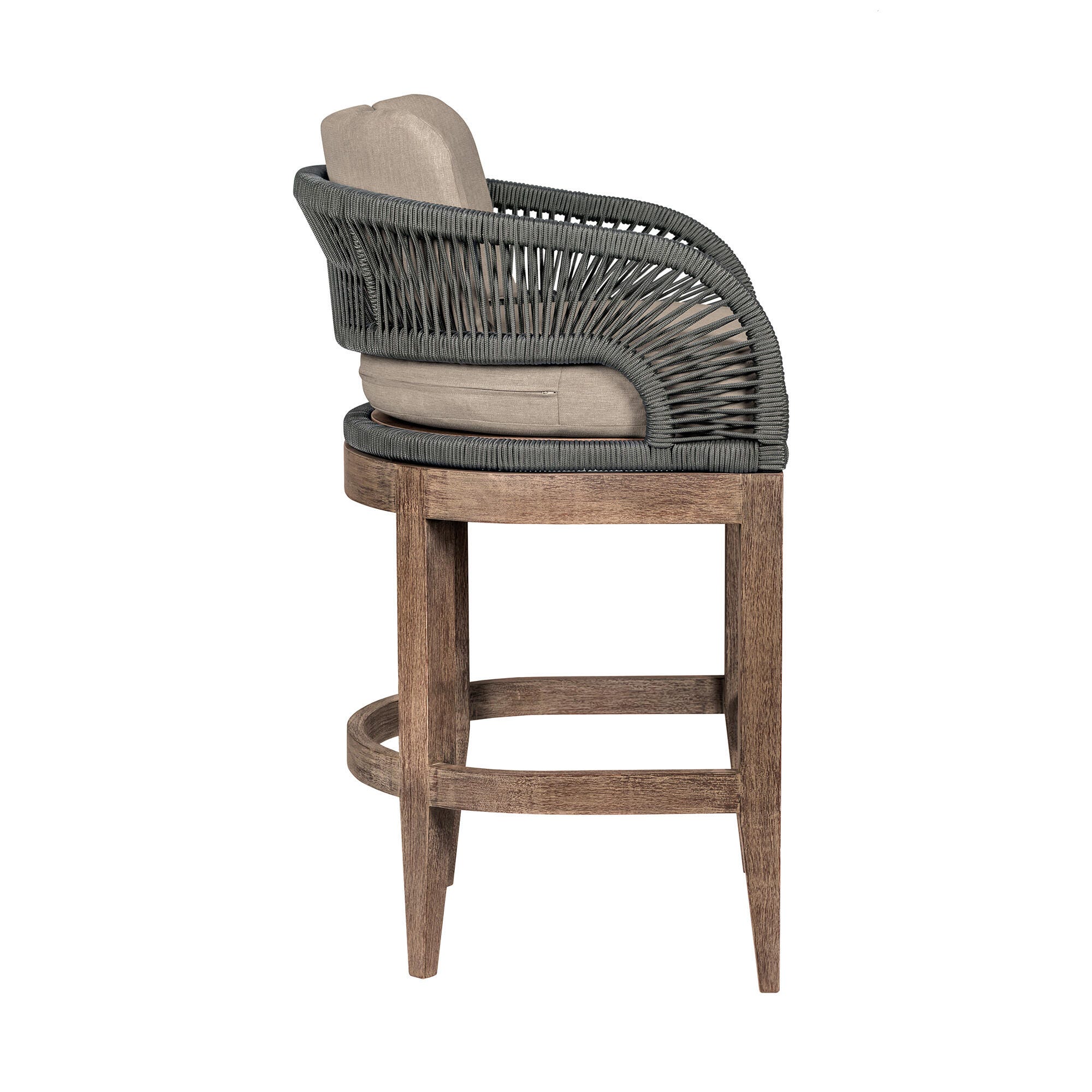 Orbit Outdoor Patio Bar Stool, Taupe, large