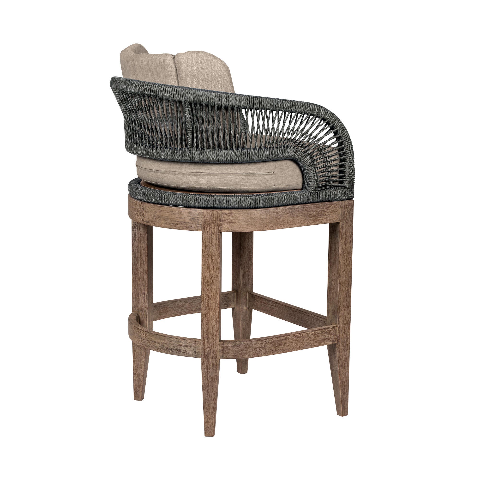 Orbit Outdoor Patio Bar Stool, Taupe, large