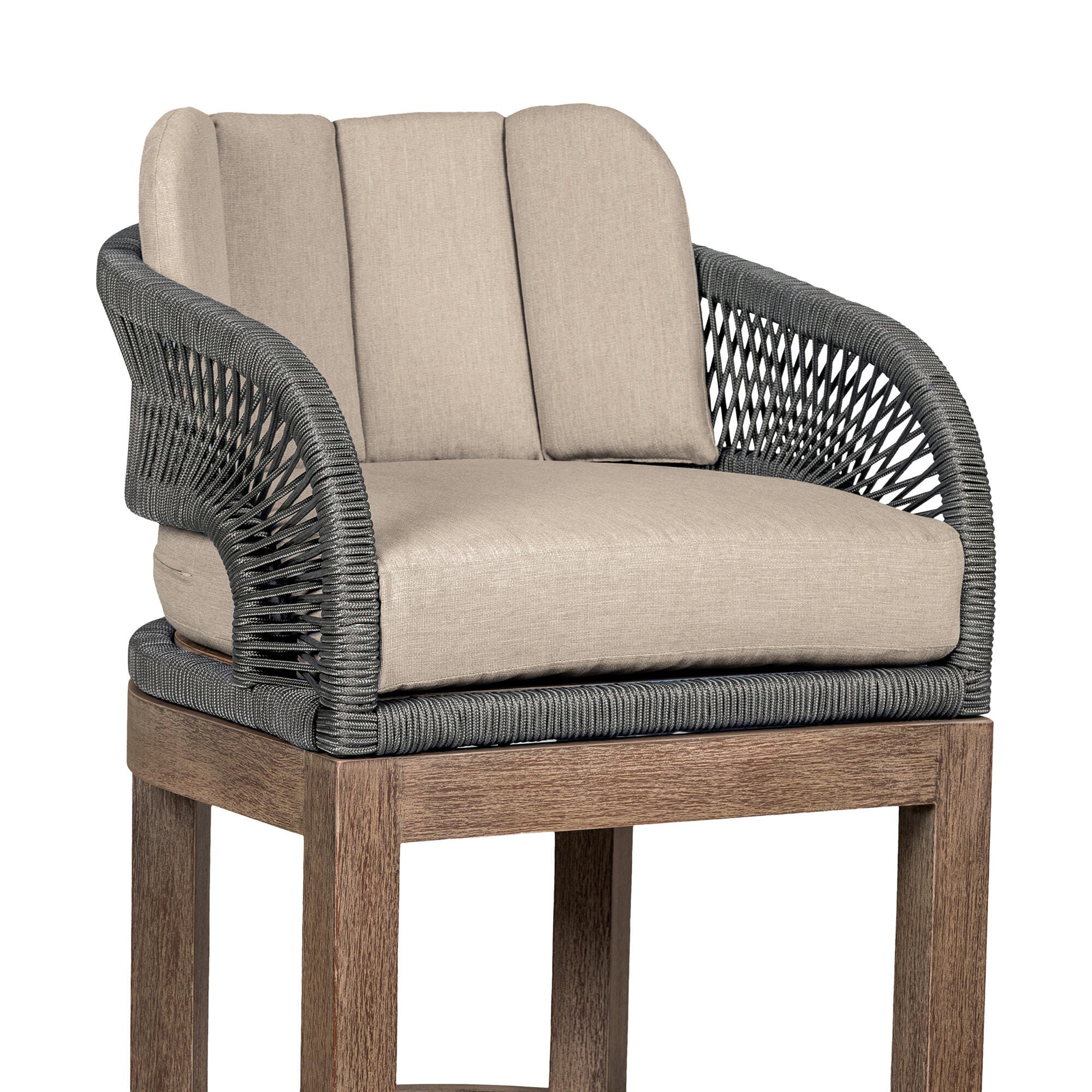 Orbit Outdoor Patio Bar Stool, Taupe, large