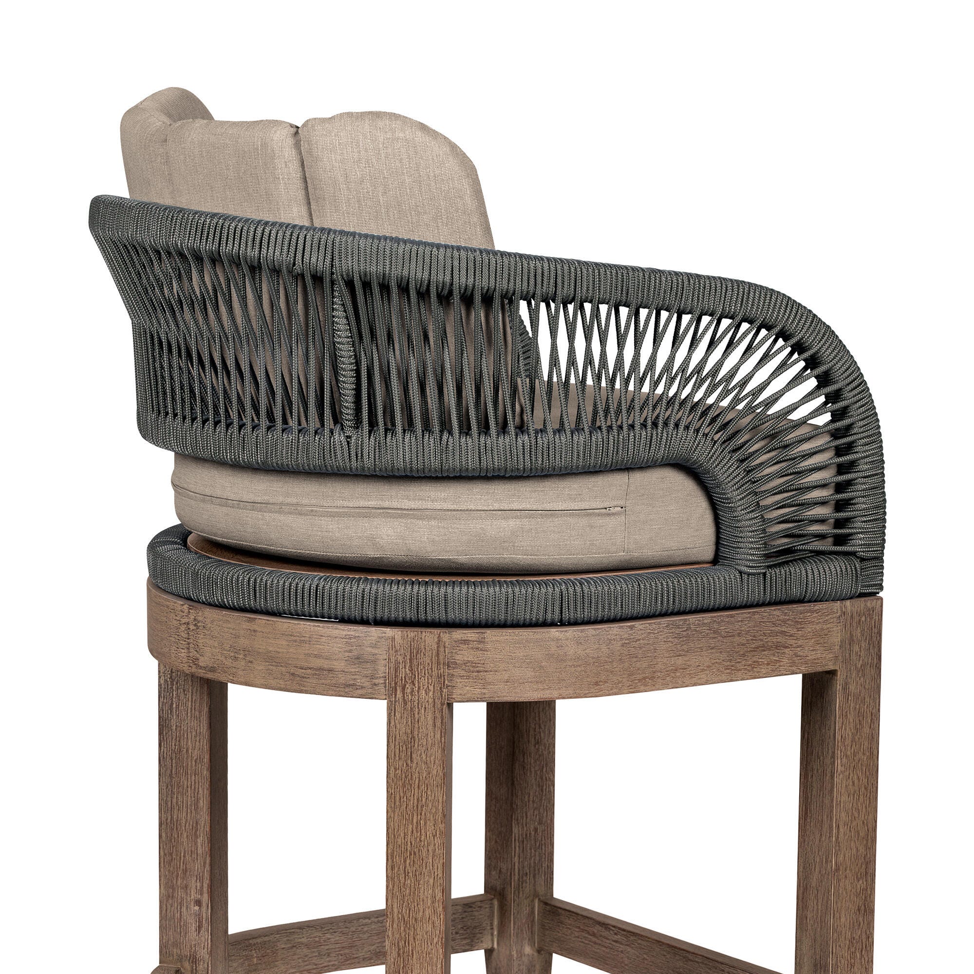 Orbit Outdoor Patio Bar Stool, Taupe, large