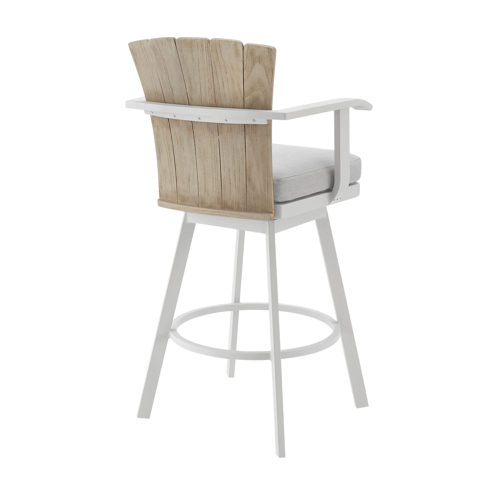 Hazel Outdoor Patio Swivel Counter Stool, Argent Gray, large