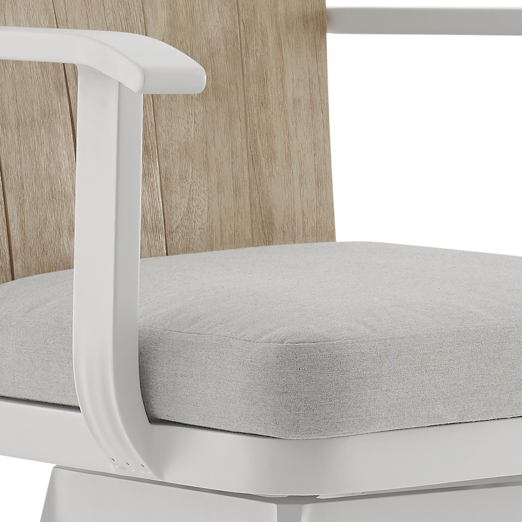 Hazel Outdoor Patio Swivel Counter Stool, Argent Gray, large