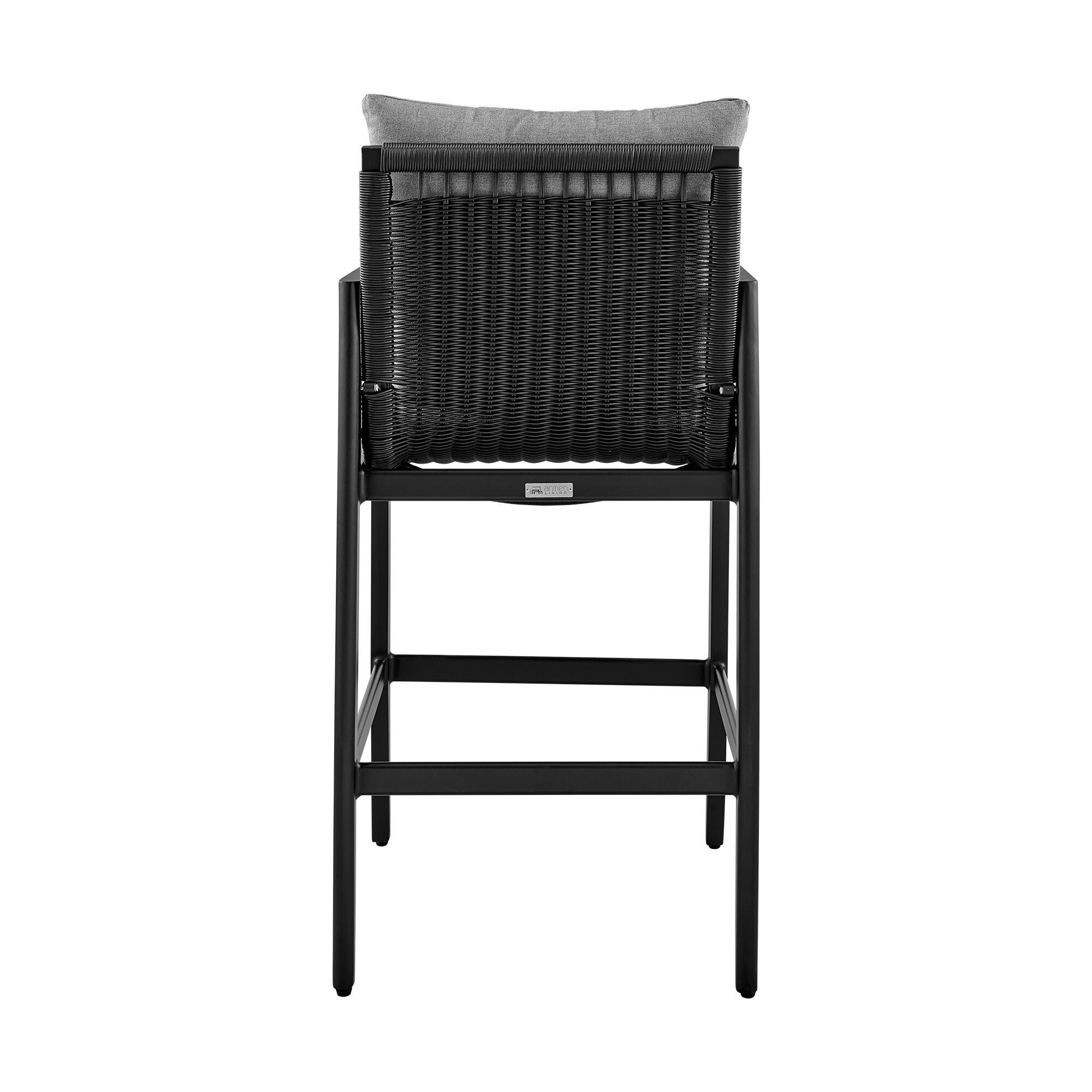 Cayman Outdoor Patio Bar Stool, Dark Gray, large