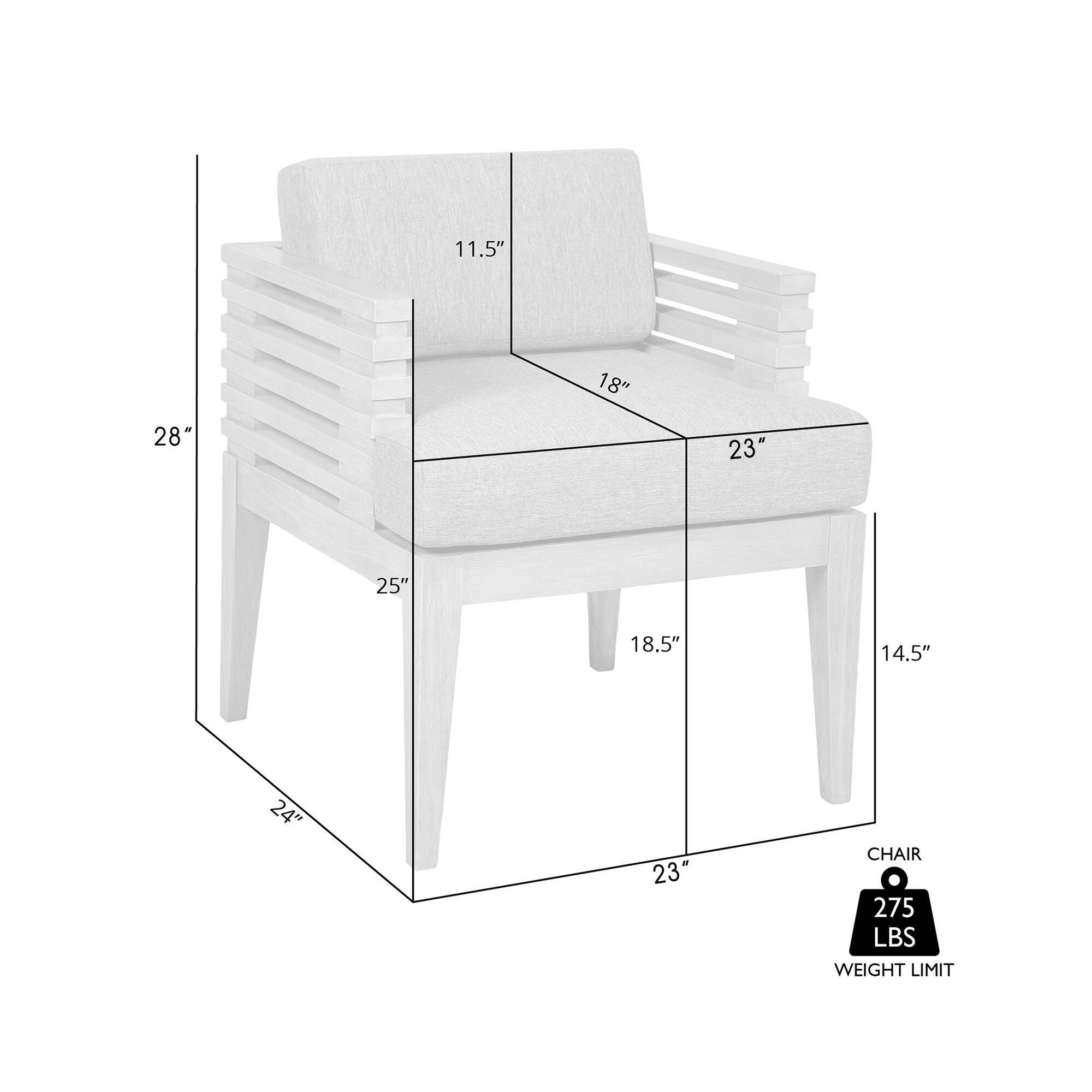 Vivid Outdoor Patio Dining Chair, Light Gray, large