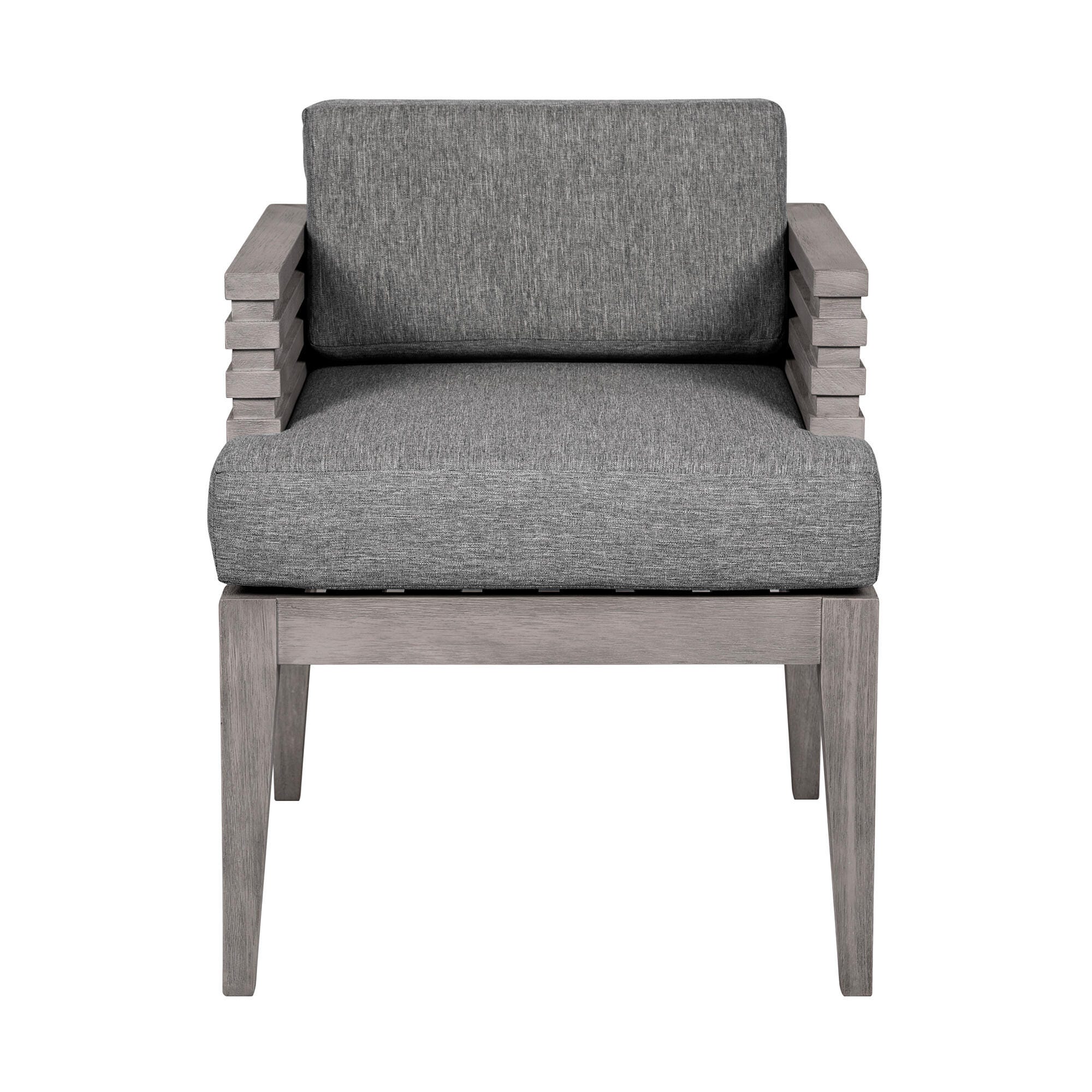 Vivid Outdoor Patio Dining Chair, Light Gray, large