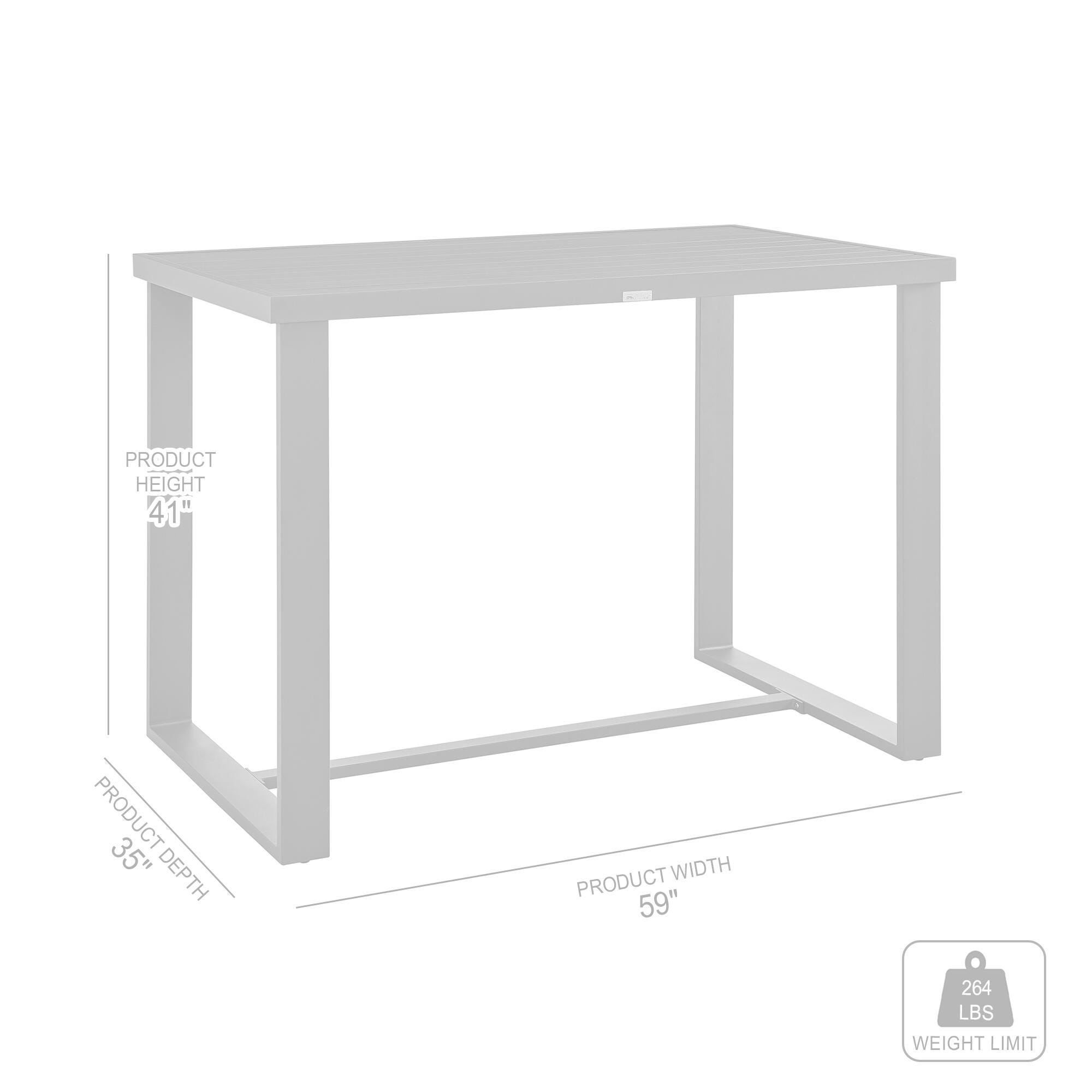 Menorca Outdoor Patio Bar Height Dining Table, , large