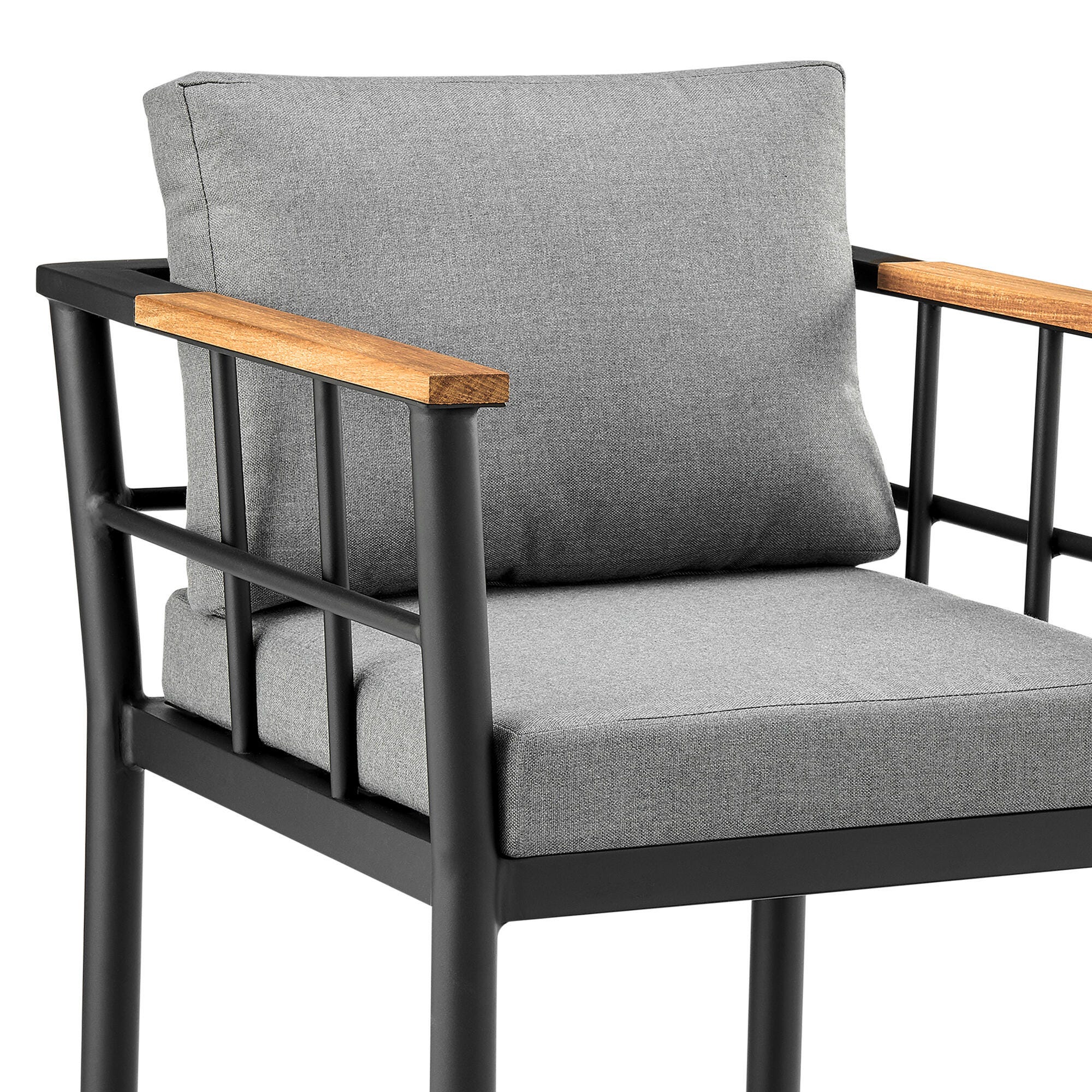 Orlando Outdoor Patio Bar Stool, Dark Gray, large