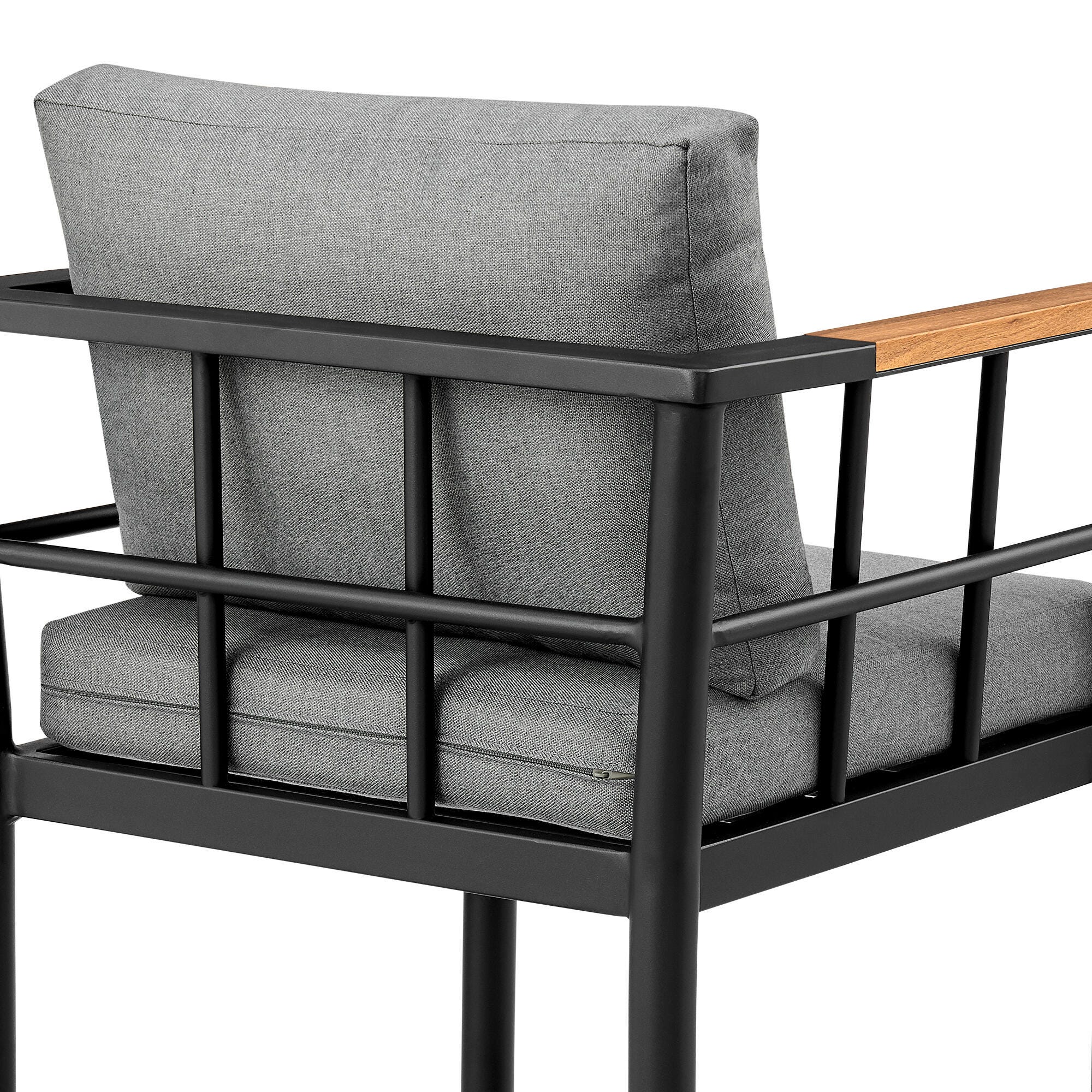 Orlando Outdoor Patio Bar Stool, Dark Gray, large