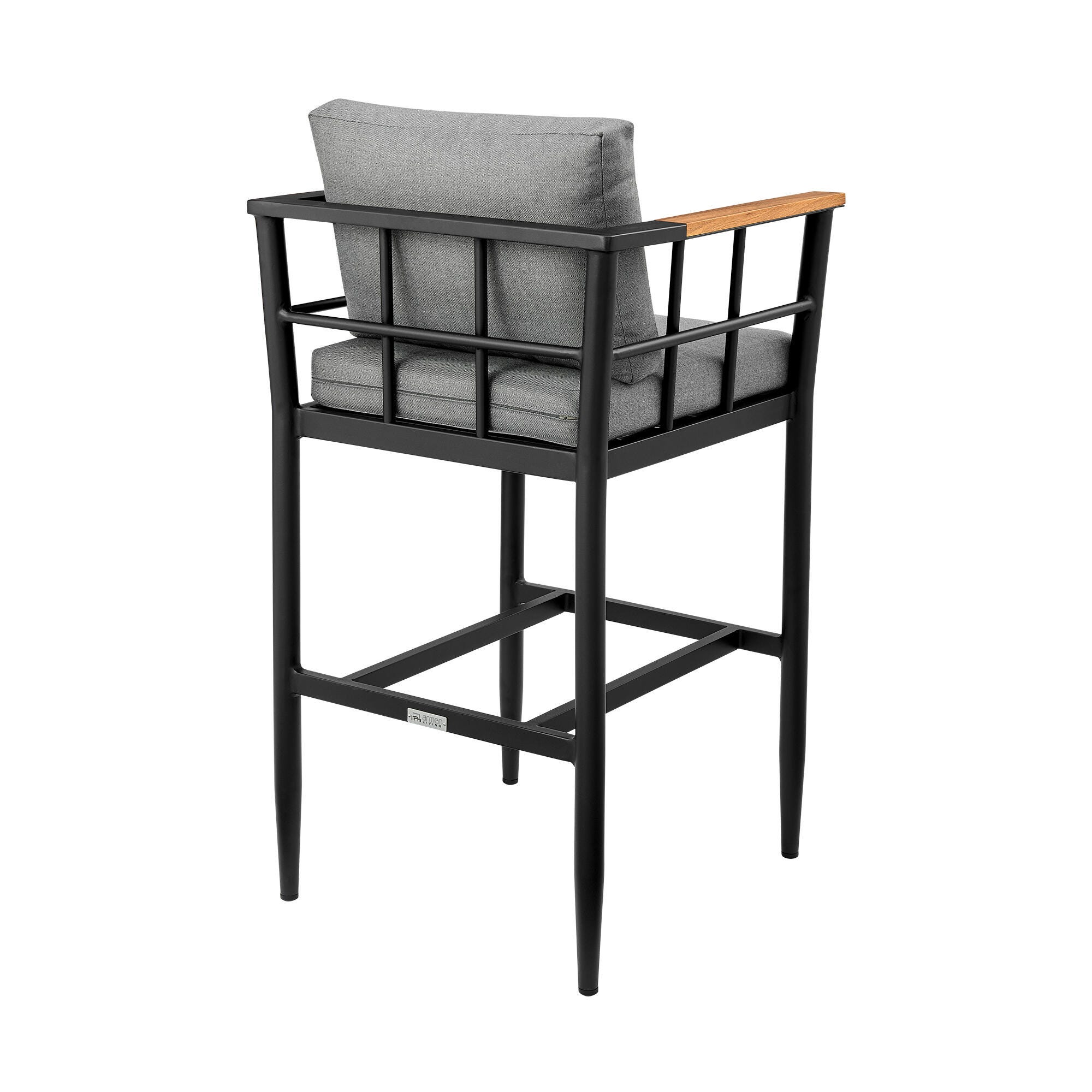 Orlando Outdoor Patio Bar Stool, Dark Gray, large