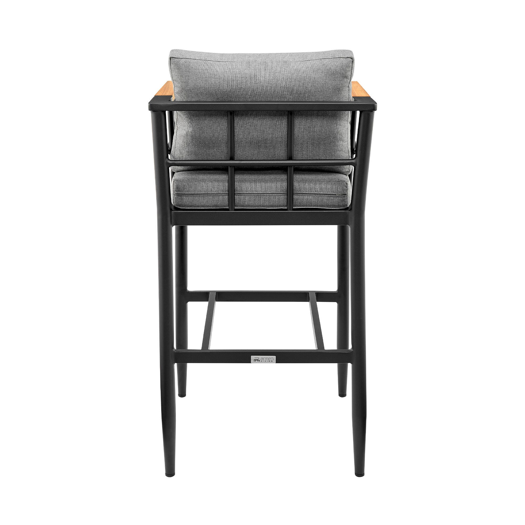 Orlando Outdoor Patio Bar Stool, Dark Gray, large