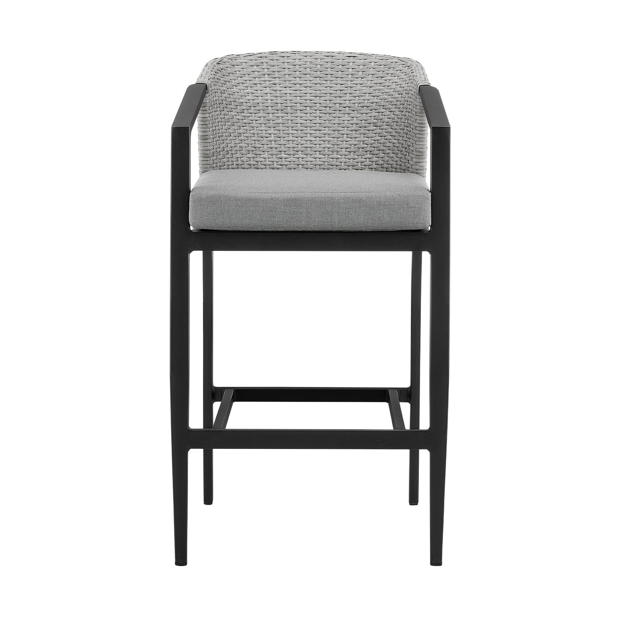 Palma Outdoor Patio Counter Bar Stool, Dark Gray, large