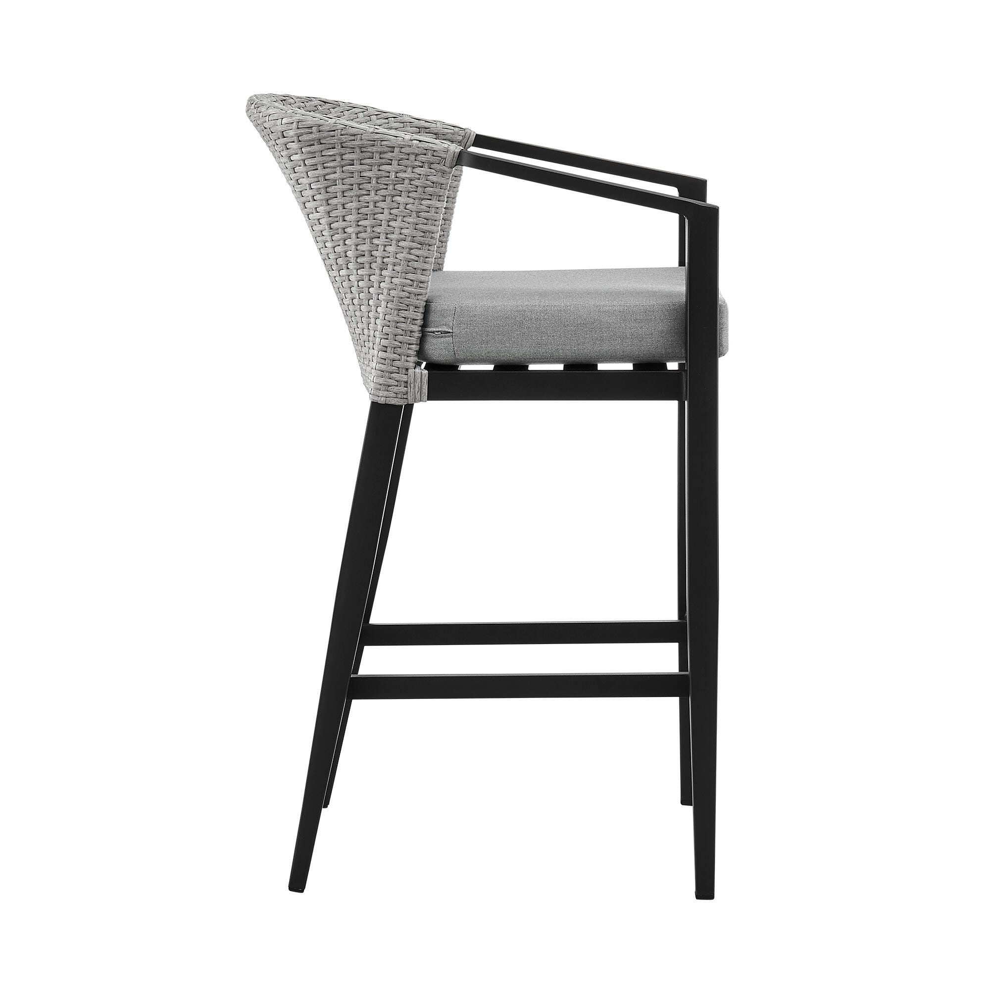 Palma Outdoor Patio Counter Bar Stool, Dark Gray, large