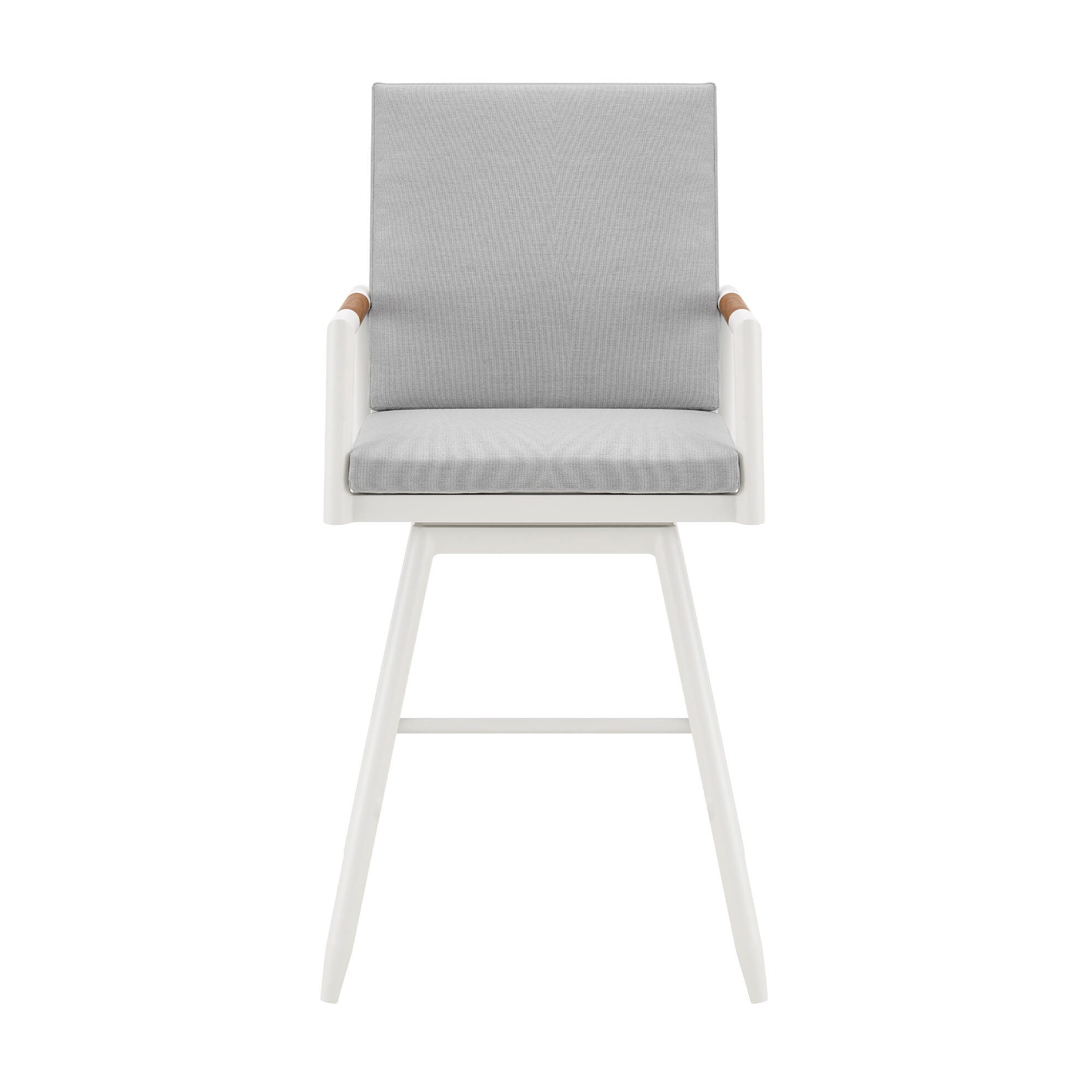 Crown Outdoor Patio Swivel Bar Stool, Light Gray, large