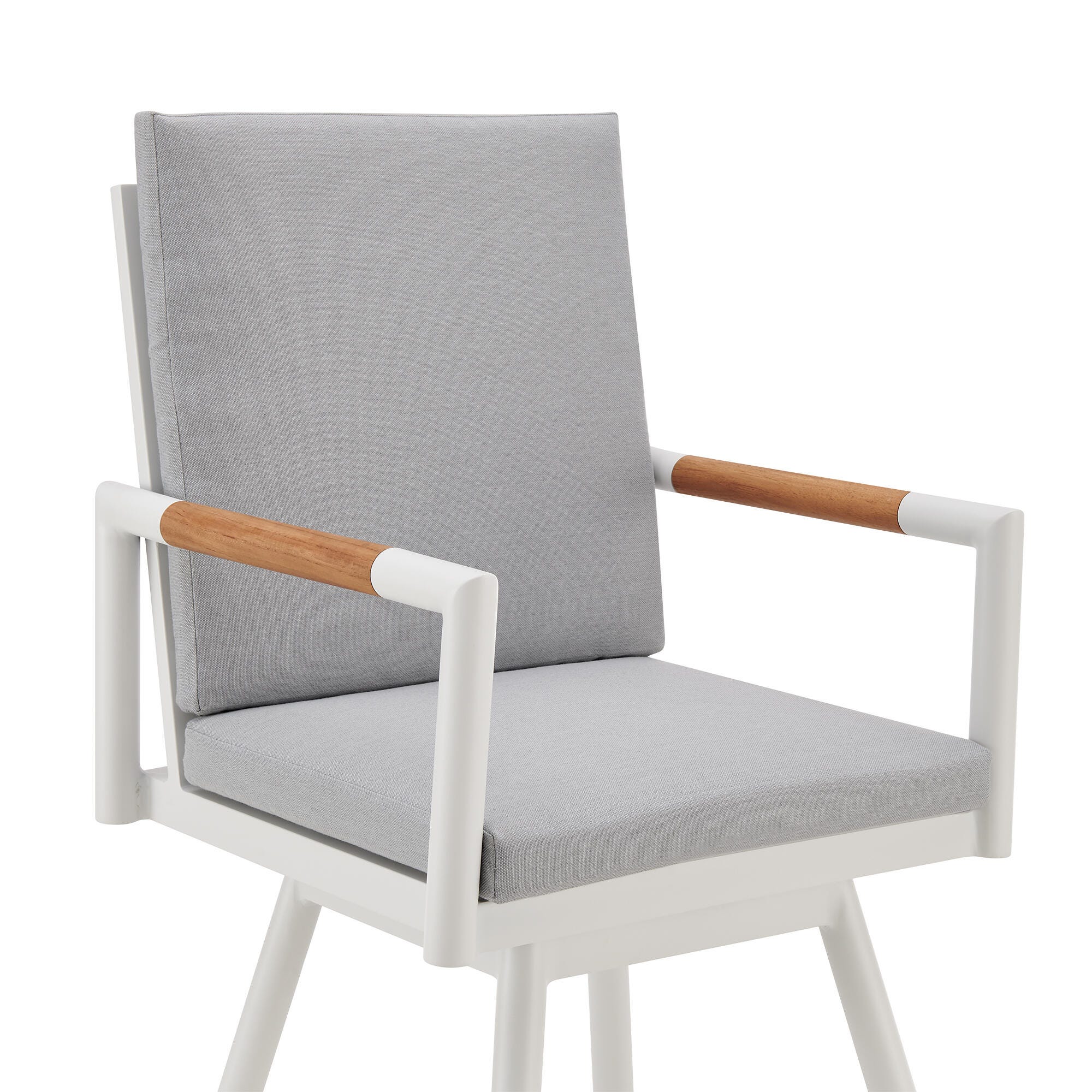 Crown Outdoor Patio Swivel Bar Stool, Light Gray, large