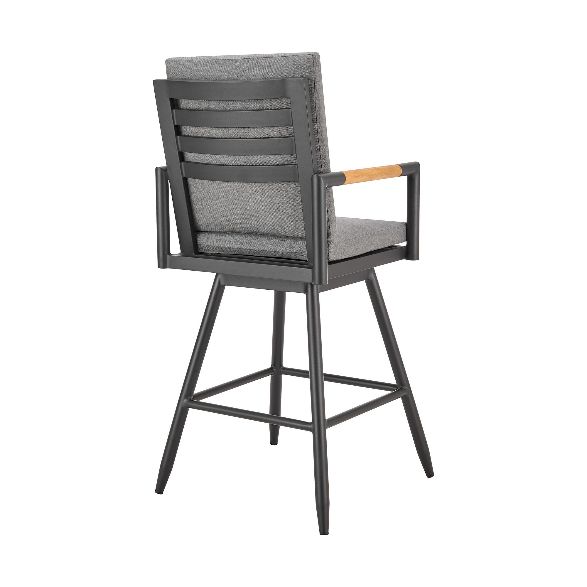 Crown Outdoor Patio Swivel Counter Stool, Dark Gray, large