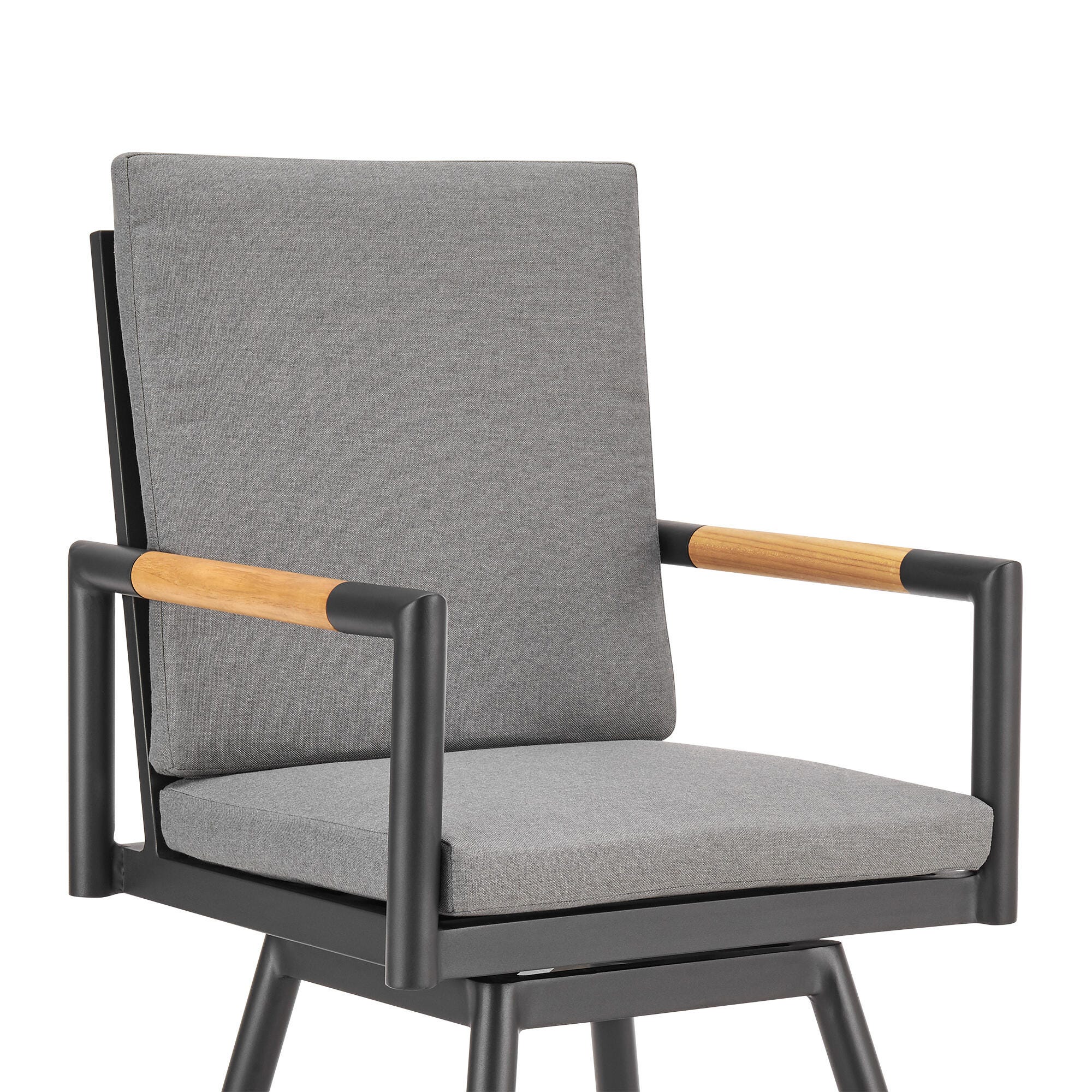 Crown Outdoor Patio Swivel Counter Stool, Dark Gray, large