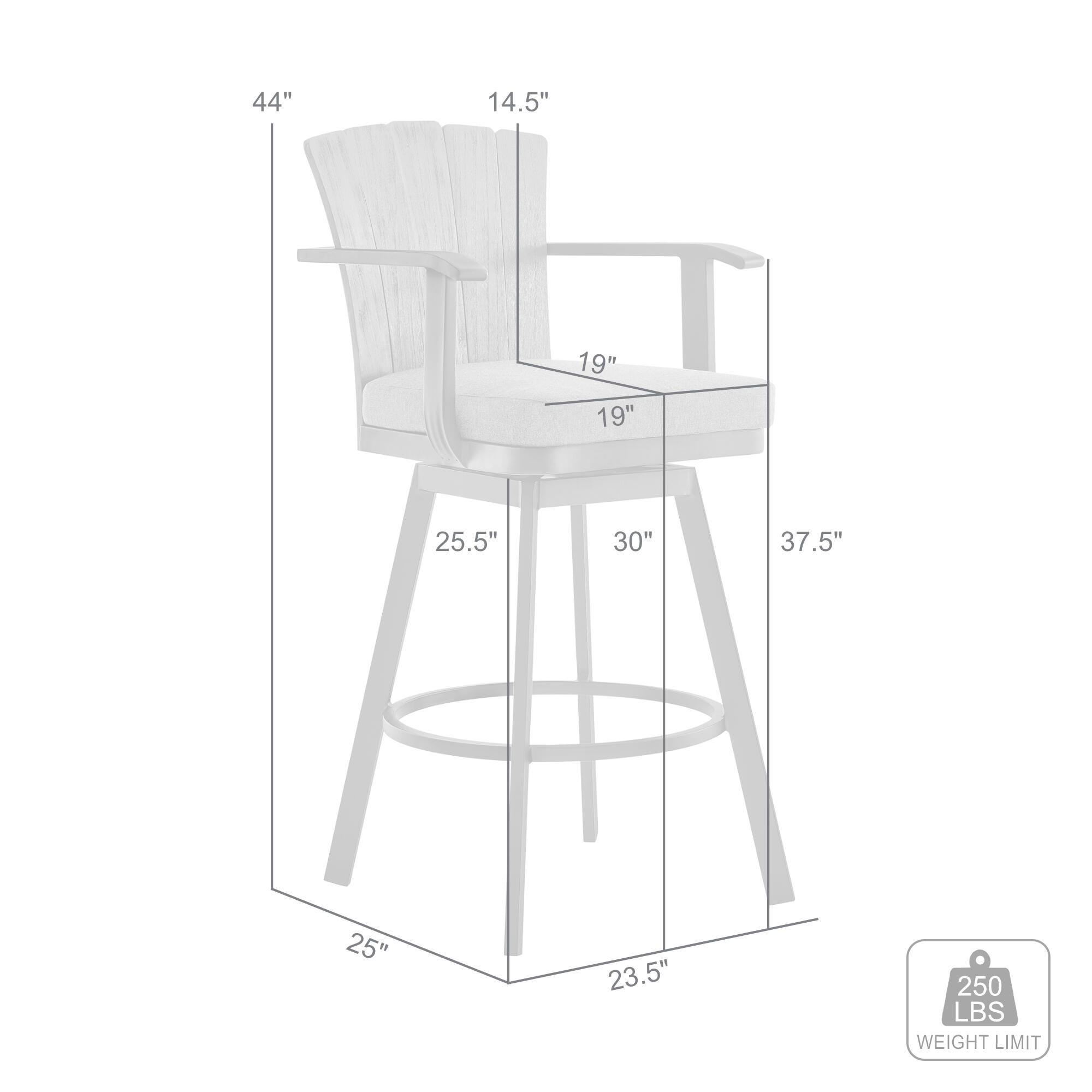 Hazel Outdoor Patio Swivel Bar Stool, Charcoal, large