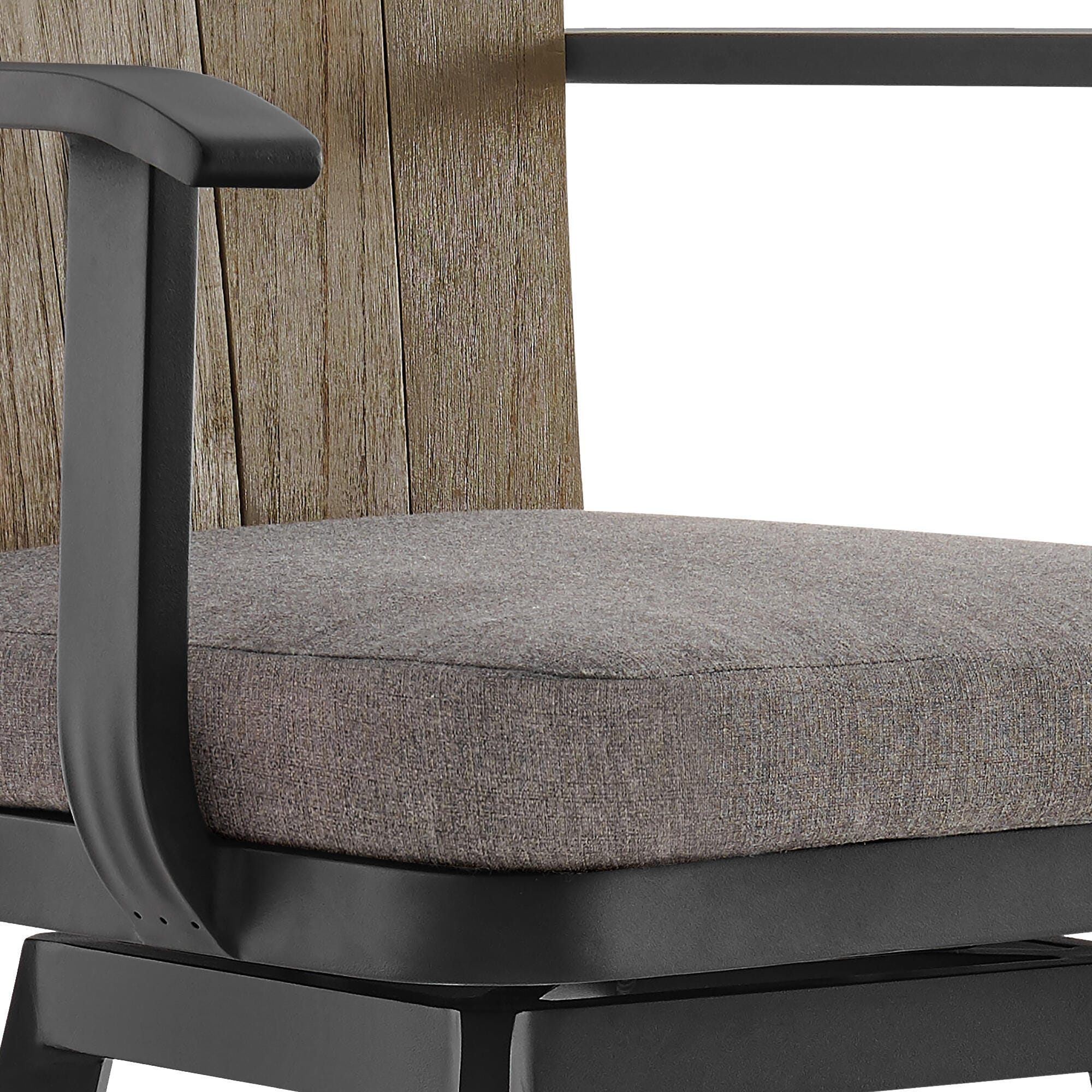 Hazel Outdoor Patio Swivel Bar Stool, Charcoal, large