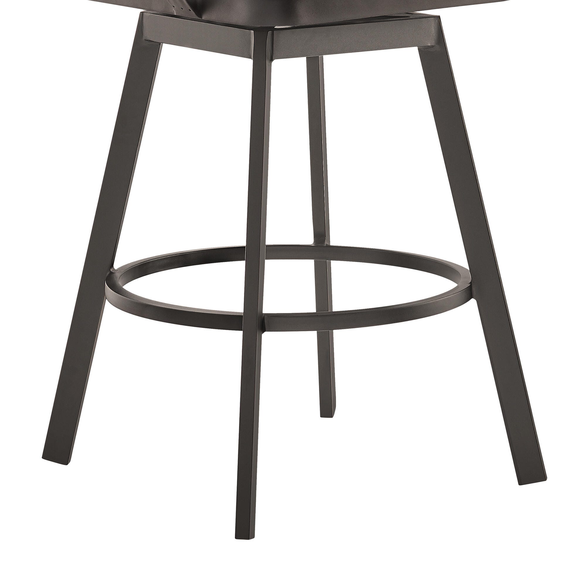Hazel Outdoor Patio Swivel Bar Stool, Brown, large