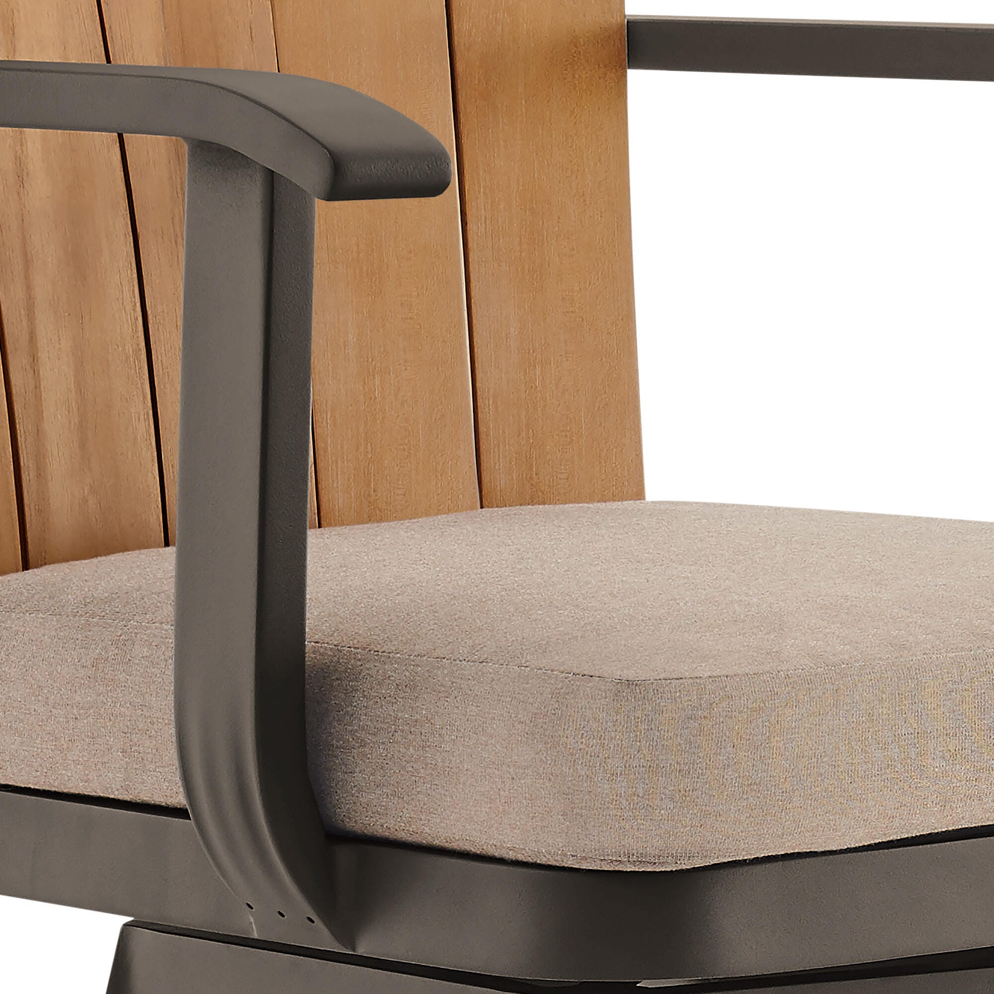 Hazel Outdoor Patio Swivel Bar Stool, Brown, large