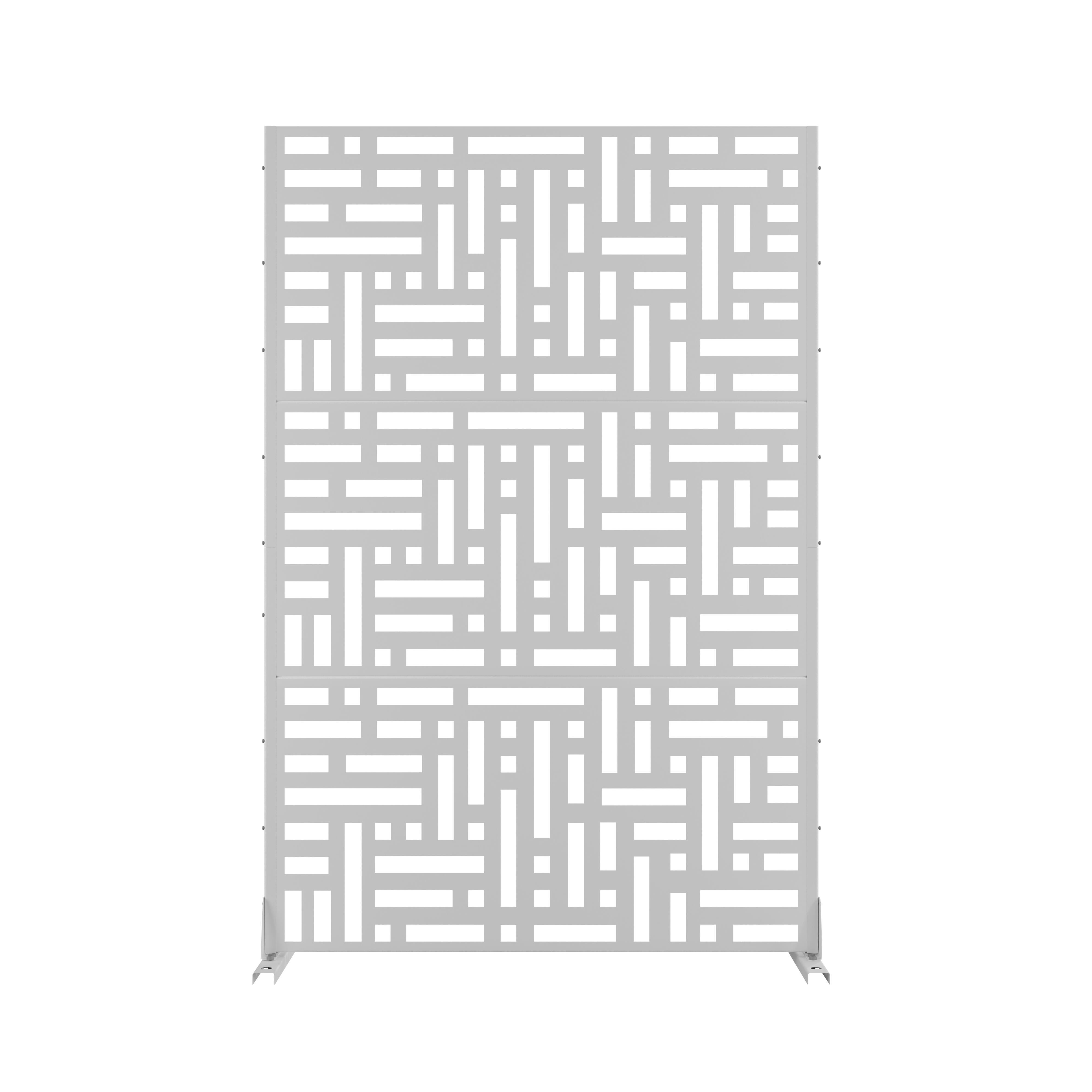 TranquilBreeze Streets Outdoor Privacy Screen Garden Fence, White, large