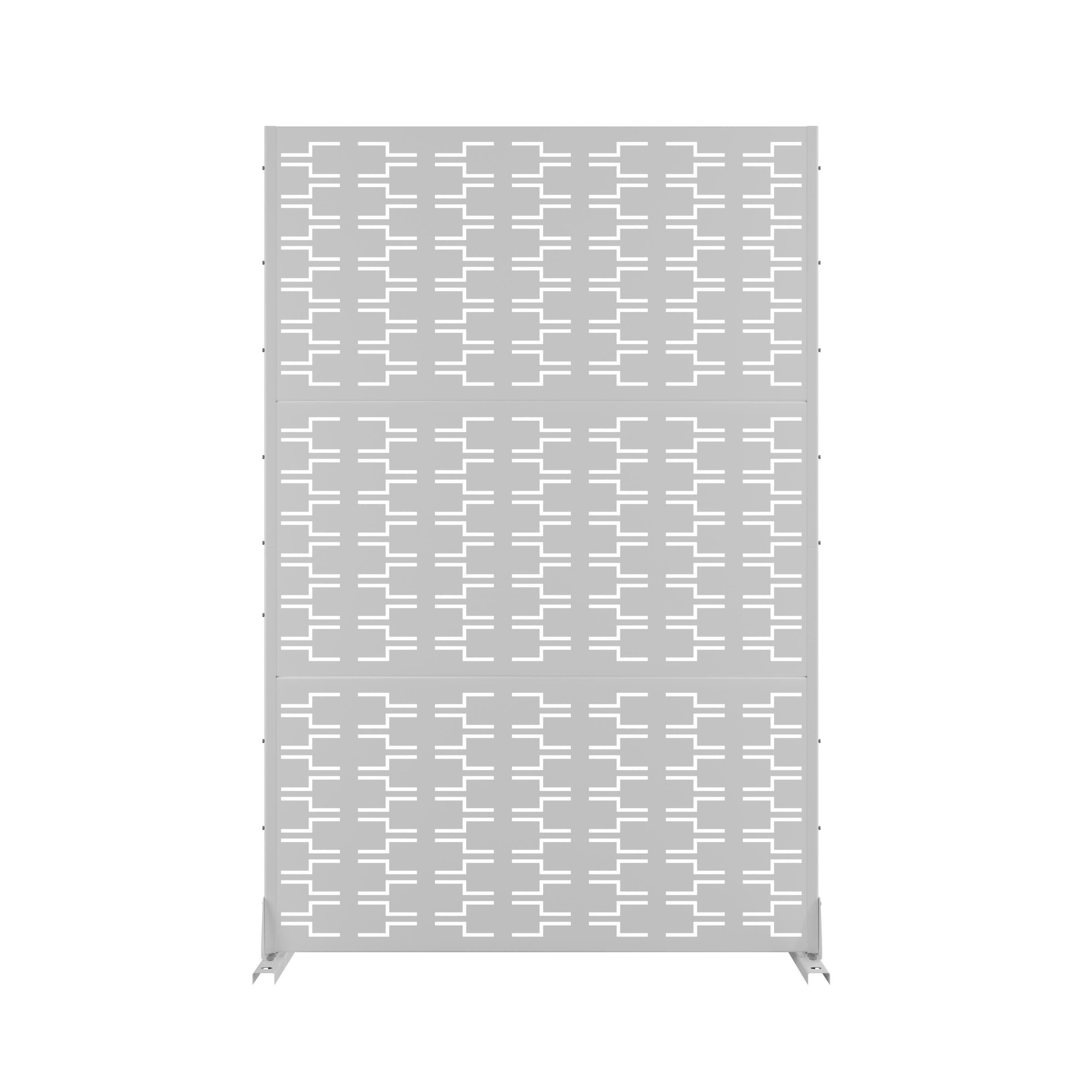 TranquilBreeze Bricks Pattern Outdoor Privacy Screen Garden Fence, White, large