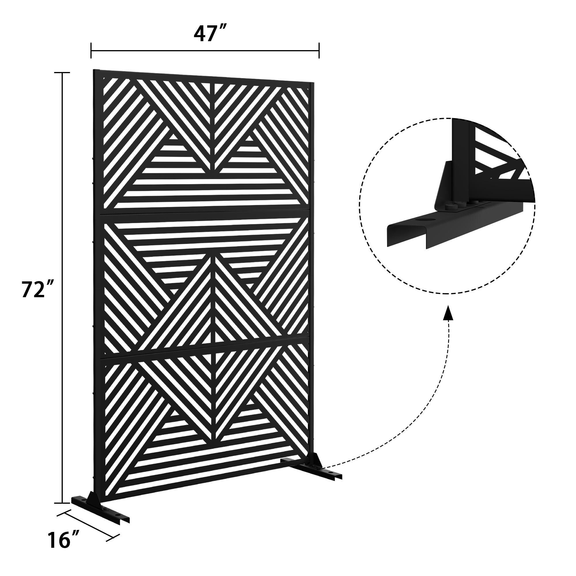 TranquilBreeze Zodiac Outdoor Privacy Screen Garden Fence, Black, large