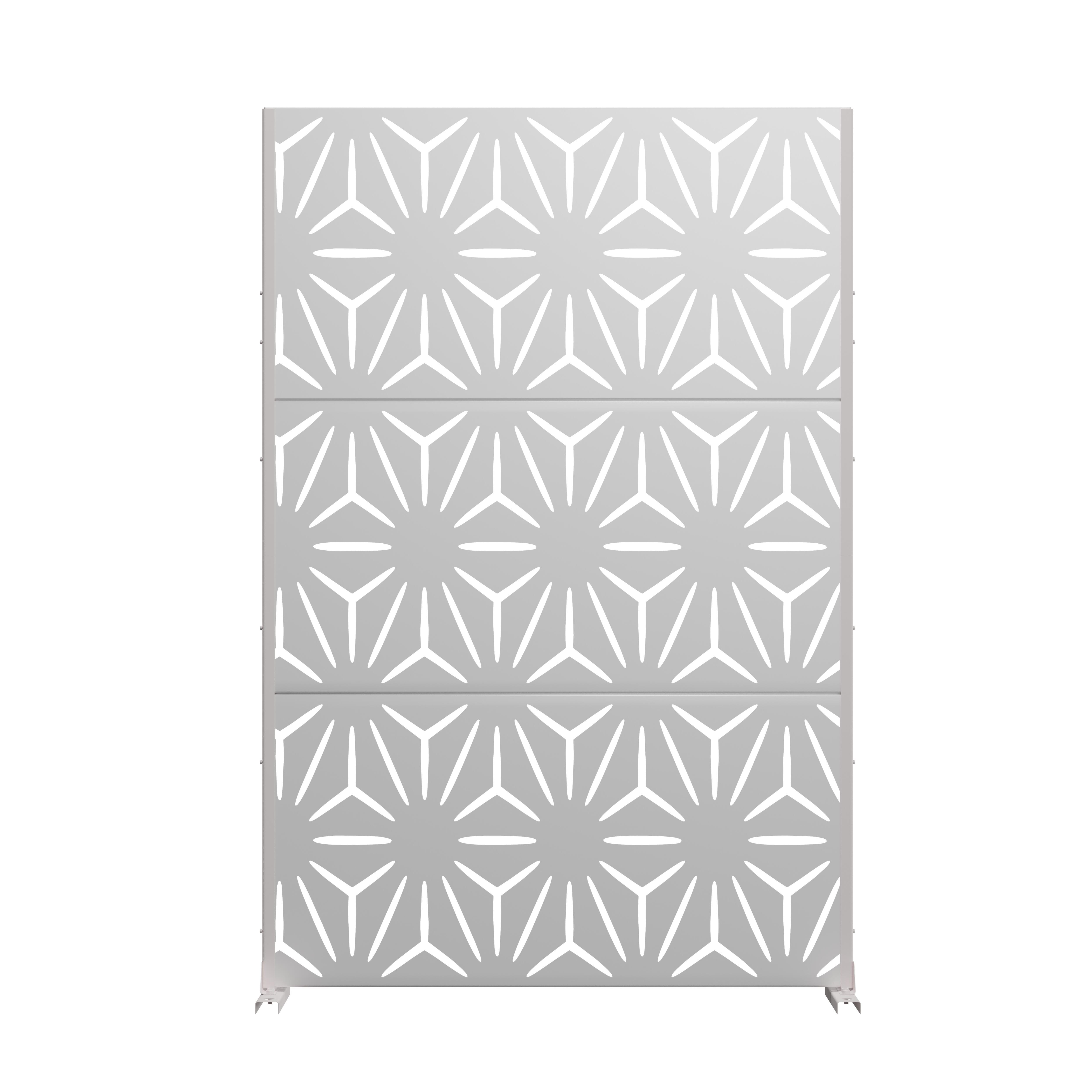 TranquilBreeze Stars Outdoor Privacy Screen Garden Fence, White, large