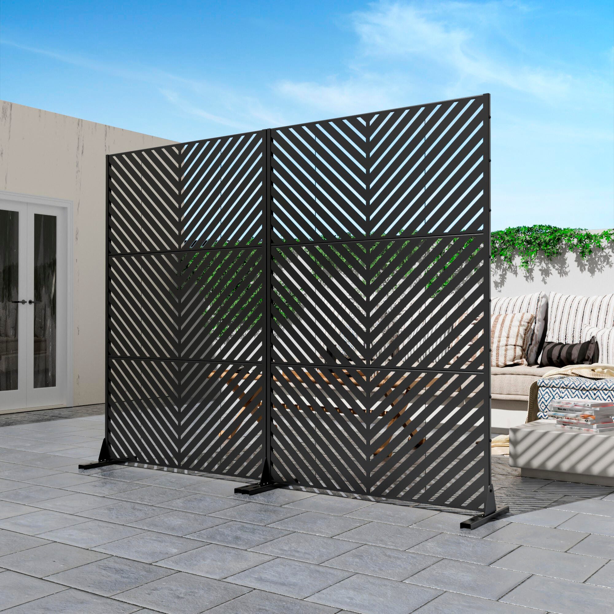 TranquilBreeze Arrows Outdoor Privacy Screen Garden Fence | Ashley