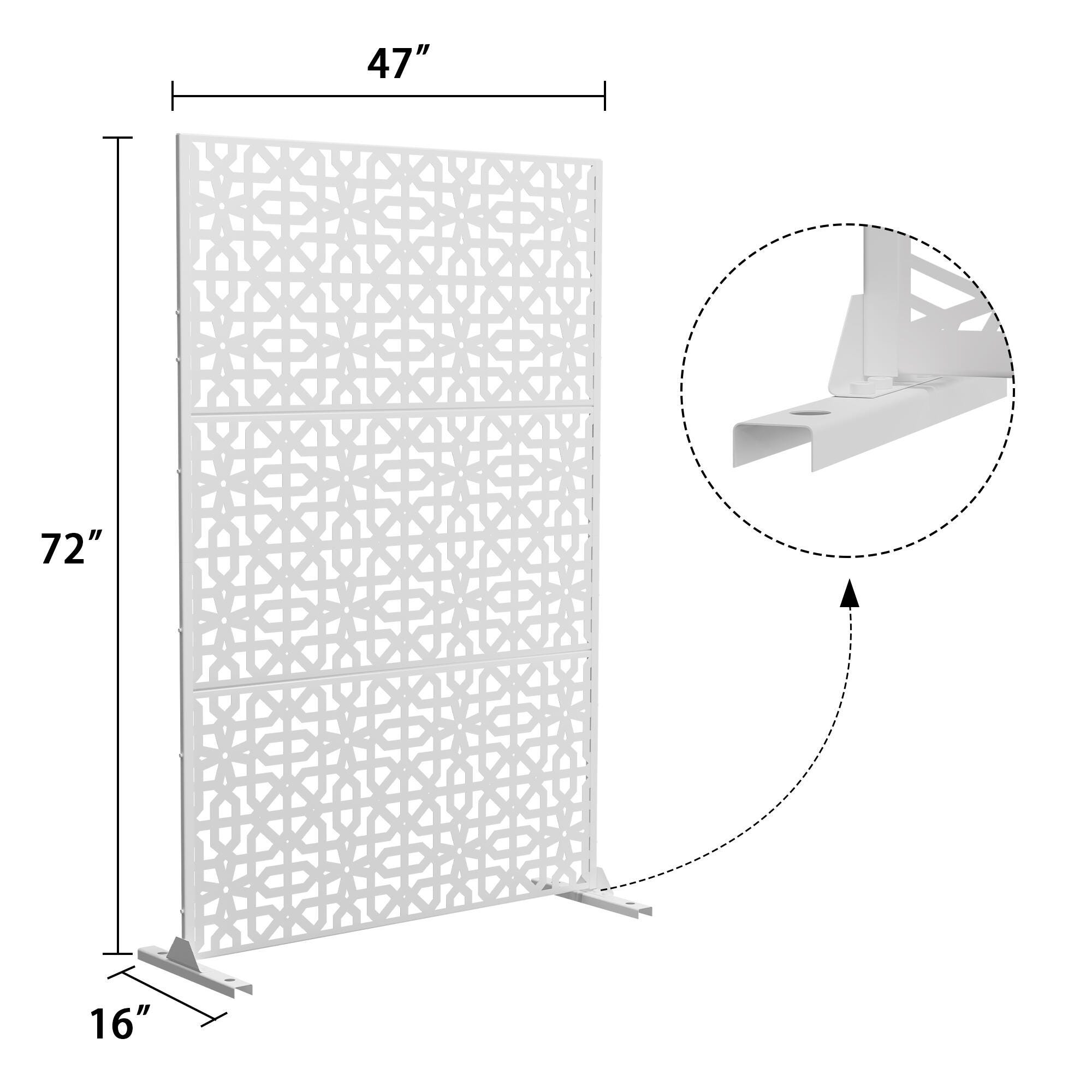TranquilBreeze Perilla Outdoor  Privacy Screen Garden Fence, White, large