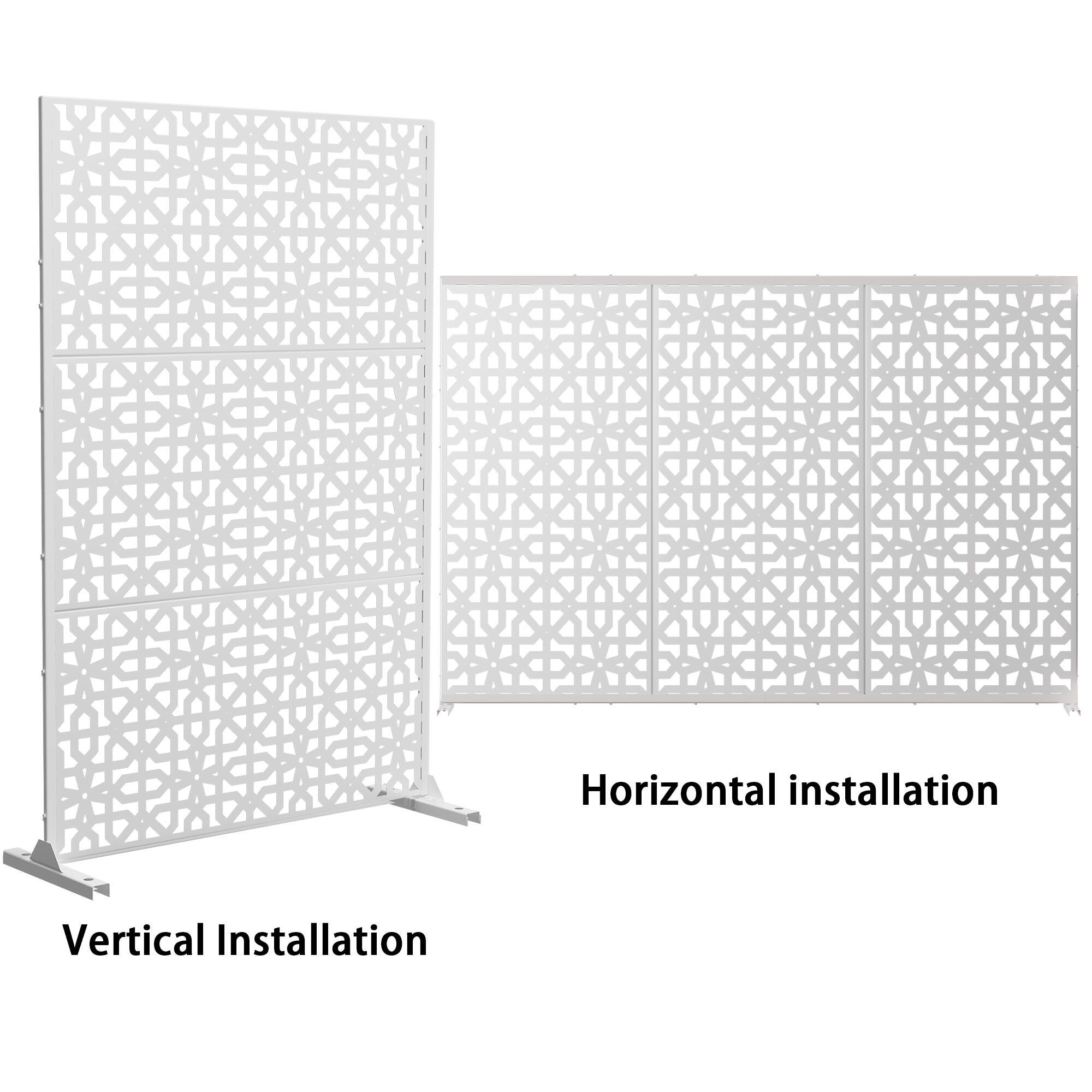 TranquilBreeze Perilla Outdoor  Privacy Screen Garden Fence, White, large