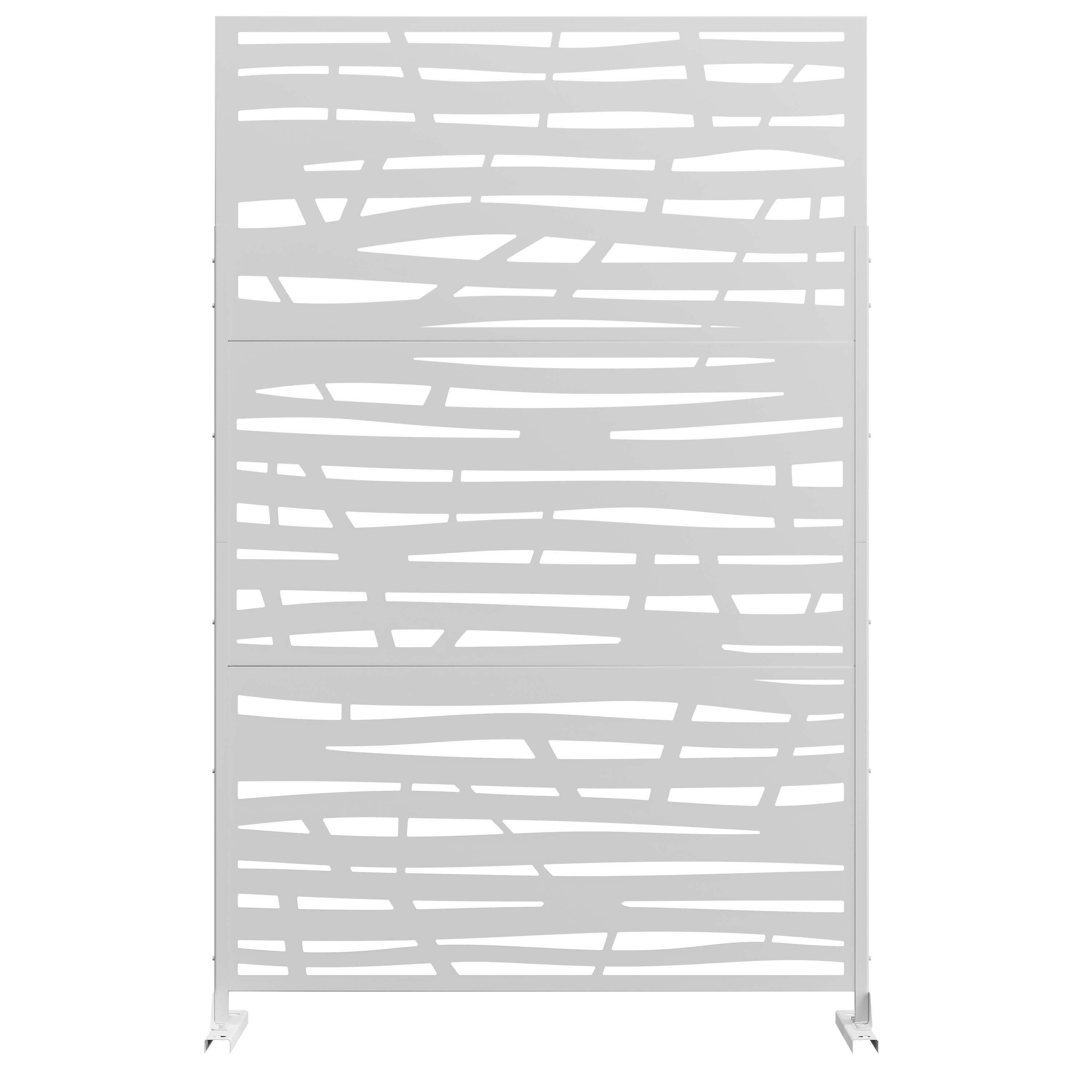 TranquilBreeze Jungle Outdoor Privacy Screen Garden Fence, White, large