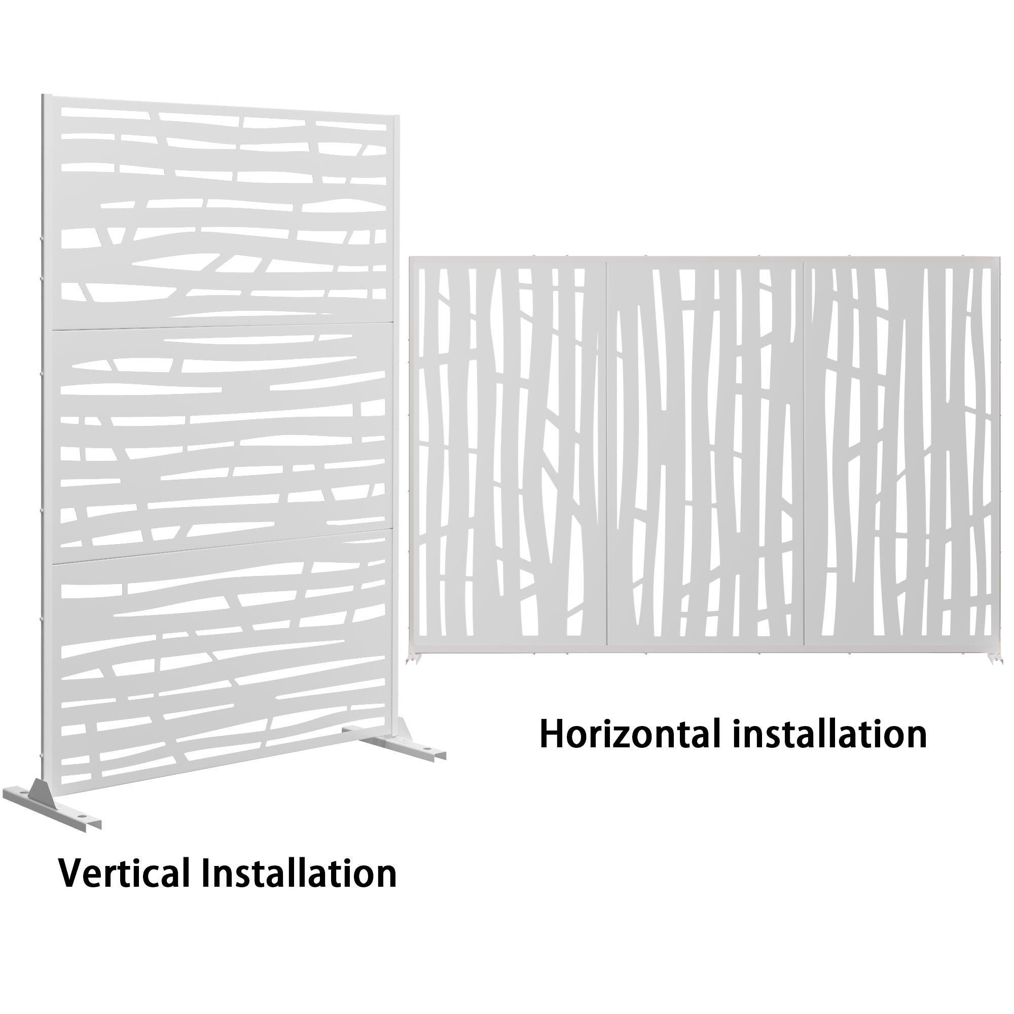 TranquilBreeze Jungle Outdoor Privacy Screen Garden Fence, White, large