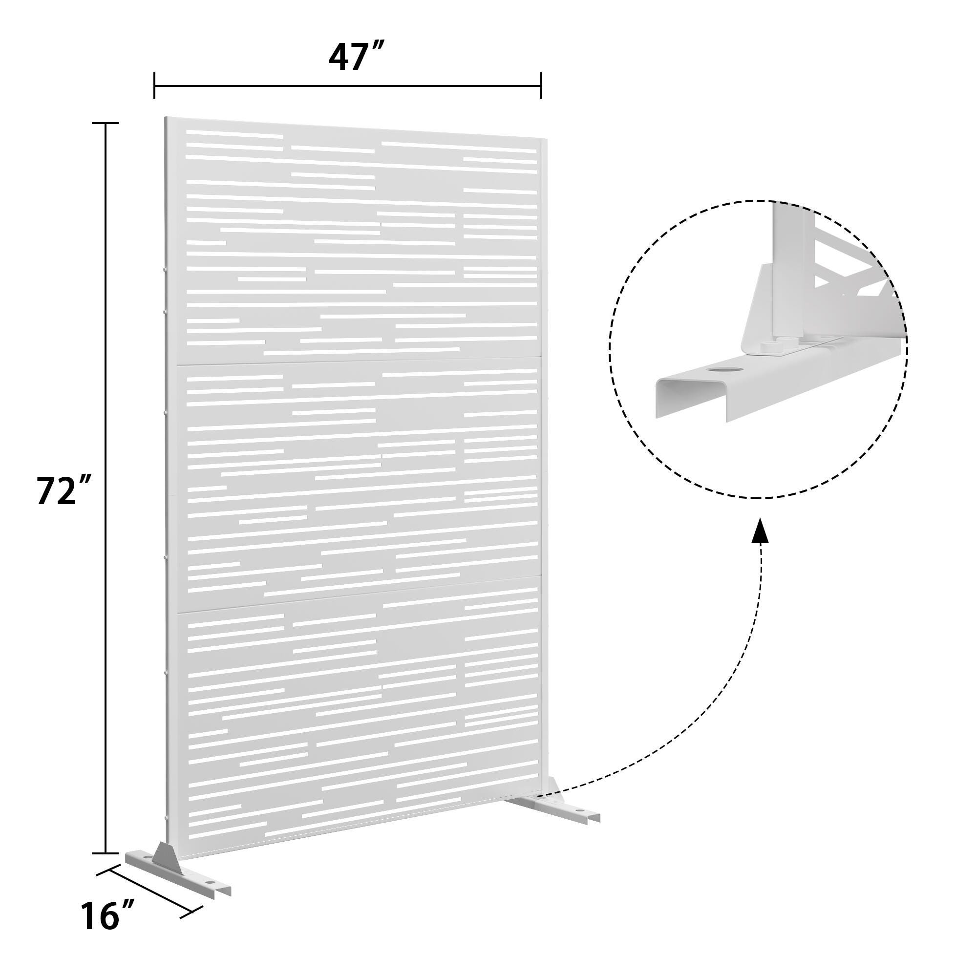 TranquilBreeze Shine Outdoor Privacy Screen Garden Fence, White, large