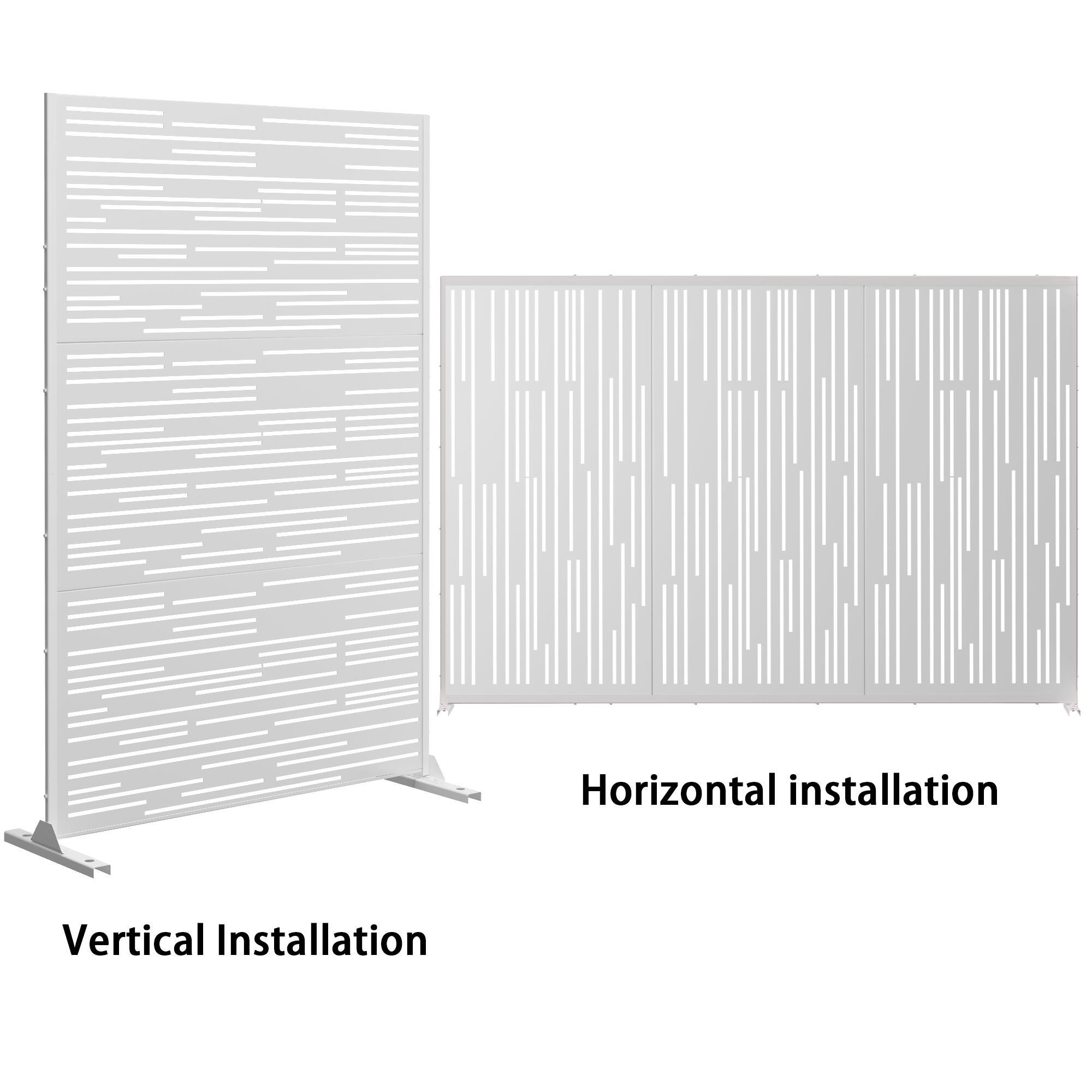 TranquilBreeze Shine Outdoor Privacy Screen Garden Fence, White, large